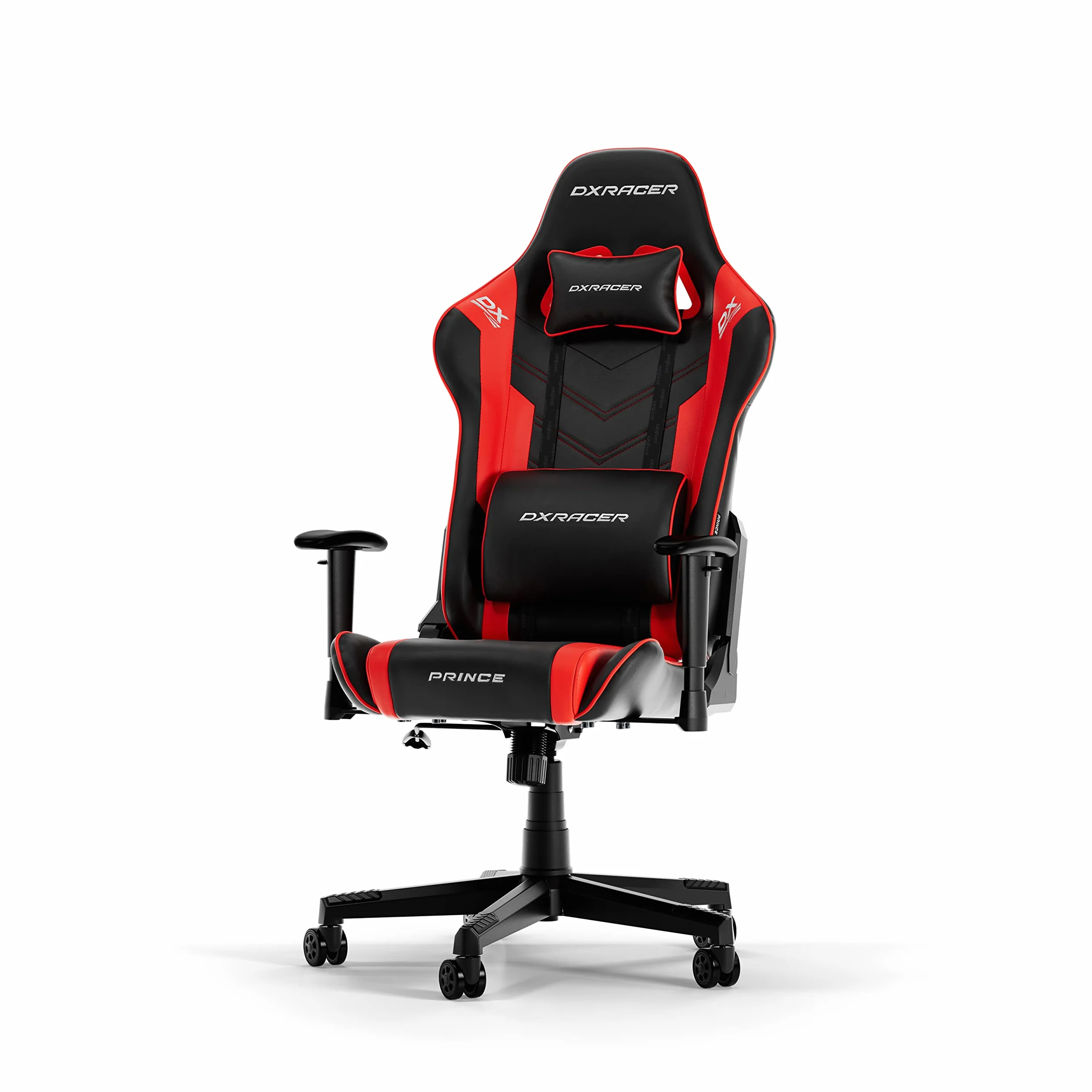 Dxracer Prince P132 Fotel Gamingowy Sztuczna Skóra Czarny Czerwony 185 cm