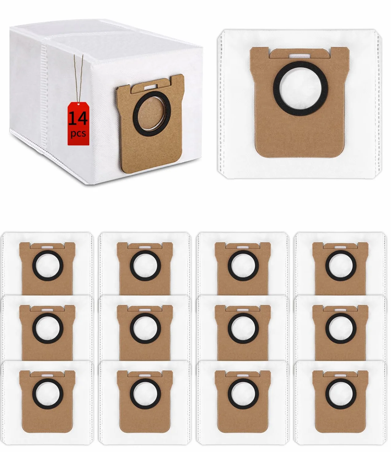 14 sztuk worków do odkurzacza akcesoria do Dreame L10s Ultra / L10 Ultra/L20 Ultra/Xiaomi X10+, duża pojemność 2,5 l, ZZ3280