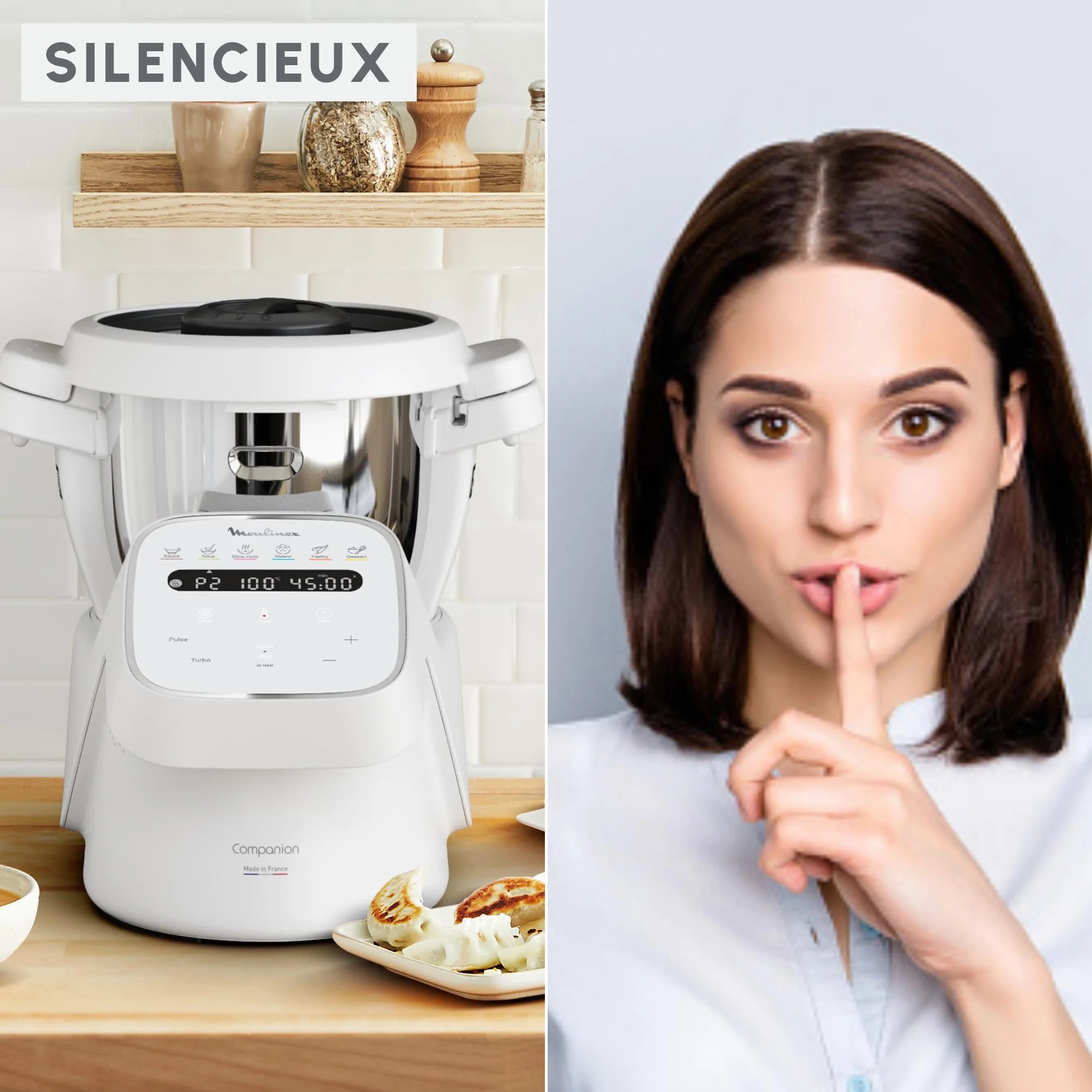 Moulinex Companion robot kuchenny 14 funkcji XL 10 osób szary HF8408F1