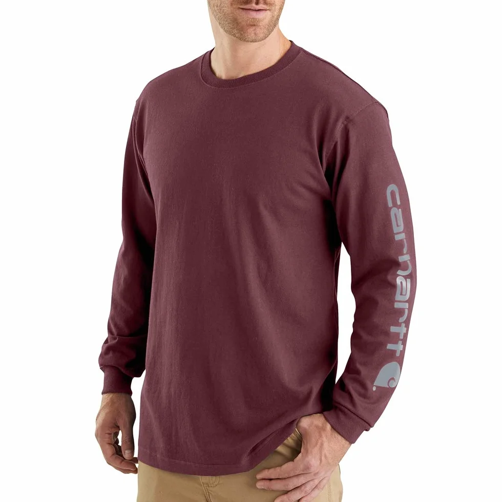 Carhartt Męska koszulka z długim rękawem i nadrukiem z logo o luźnym kroju