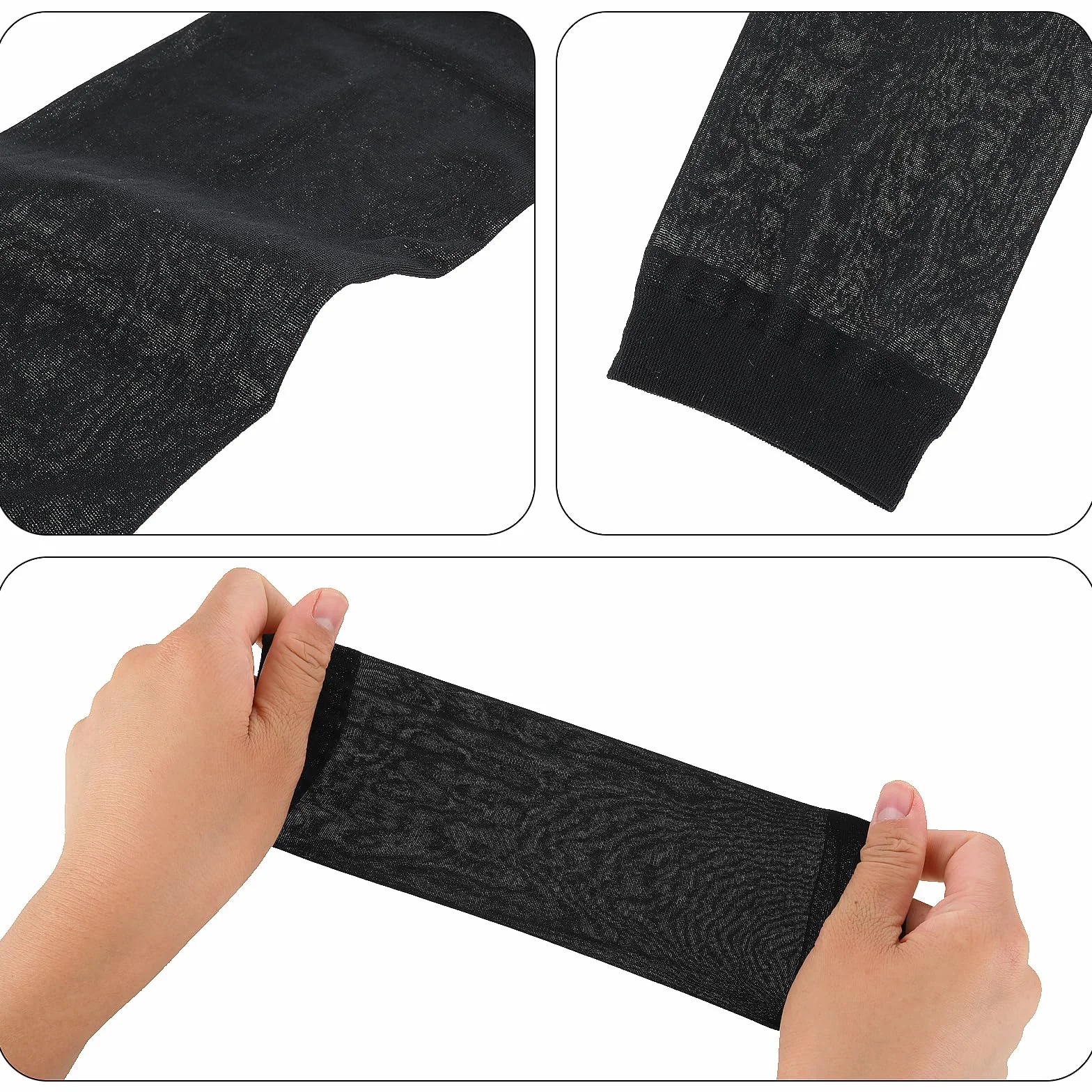 COMNICO Krótkie jedwabne pończochy 10 par Sheer Black Silk Nylon Lace Ultra Thin Trendy Rajstopy Pończochy Kostka, Czarny, rozmiar uniwersalny