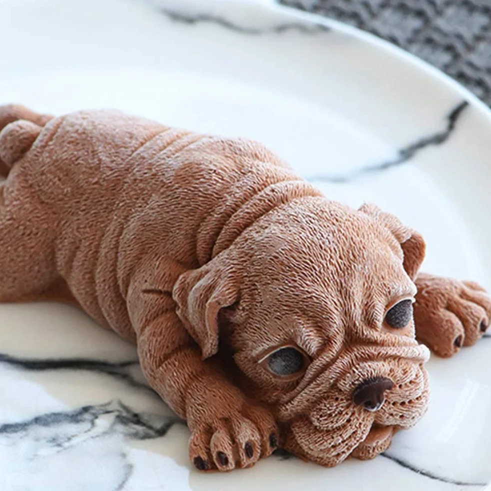 Silikonowa forma 3D Shar Pei DIY dekoracja ciasta musu czekoladowy lody kremowe