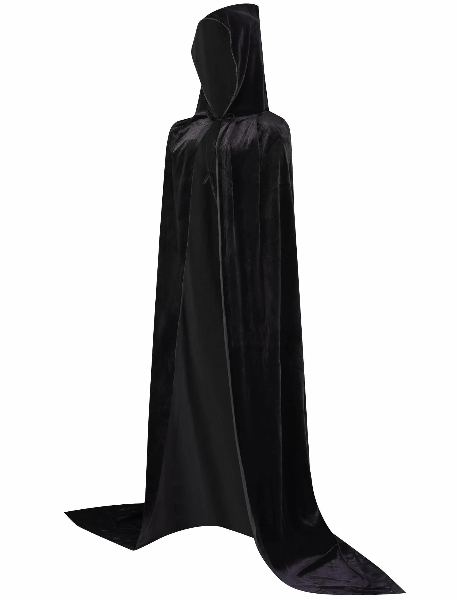 Kostium na Halloween, peleryna czarownica, damska wampira, kostium z kapturem, aksamitny, dla mężczyzn i mężczyzn, unisex, idealna na Halloween, karnawał, Cosplay i imprezę