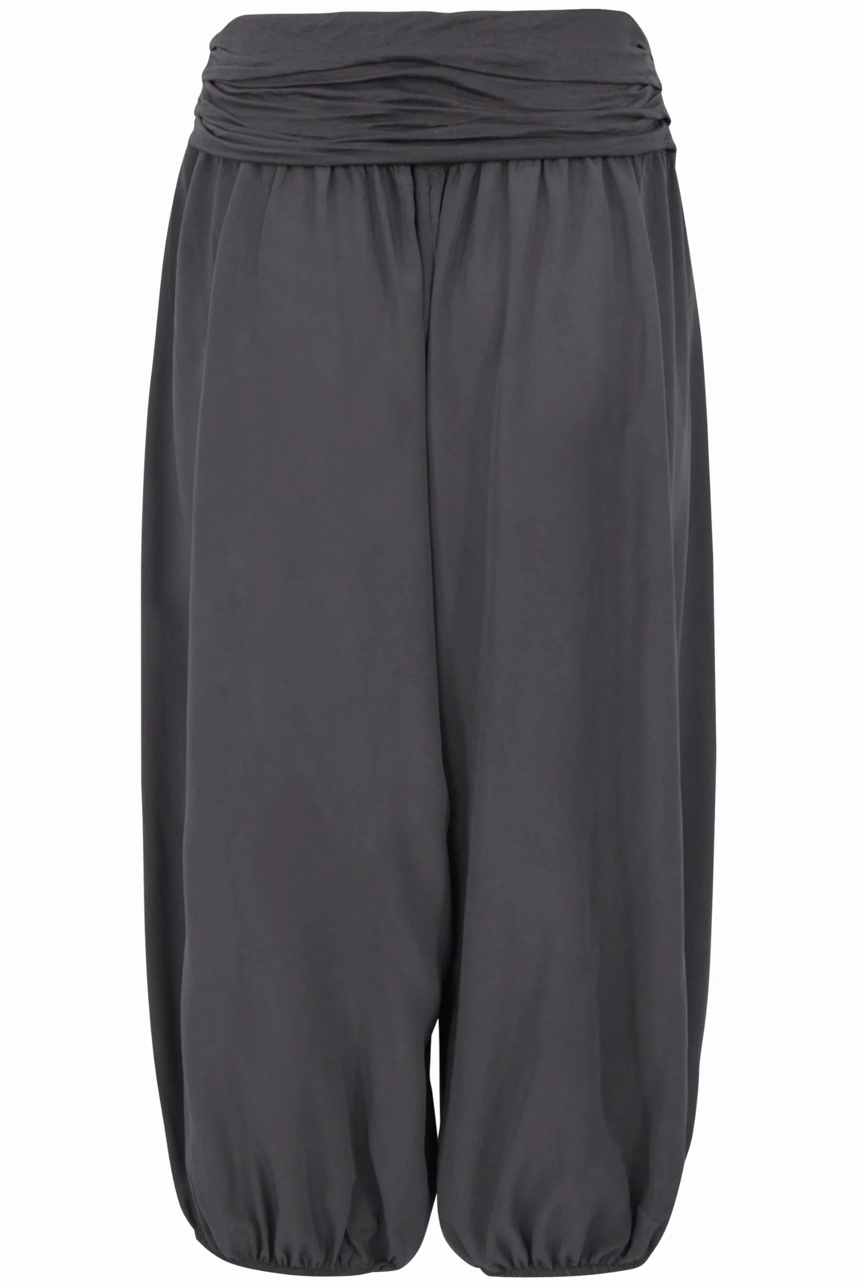 Malito – damskie spodnie haremki – czółenka z bawełny – krótkie spodnie materiałowe na lato – spodnie pluder Capri do tańca, relaksu i jogi – spodnie do kolan 1483 (OneSize XS-XL)