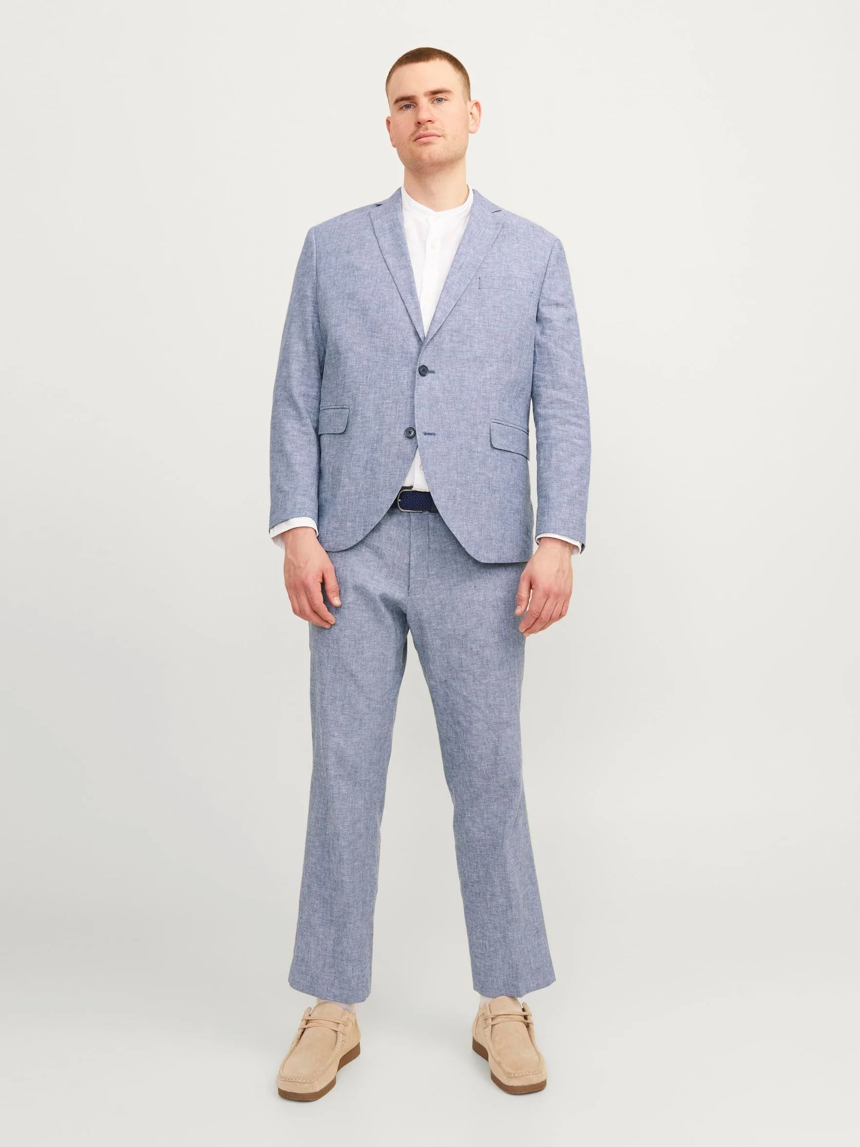 JACK & JONES Jprriviera Linen Suit Slim Fit Sn Pls garnitur męski, Chambray Blue/Fit: slim fit, 70 Duże rozmiary
