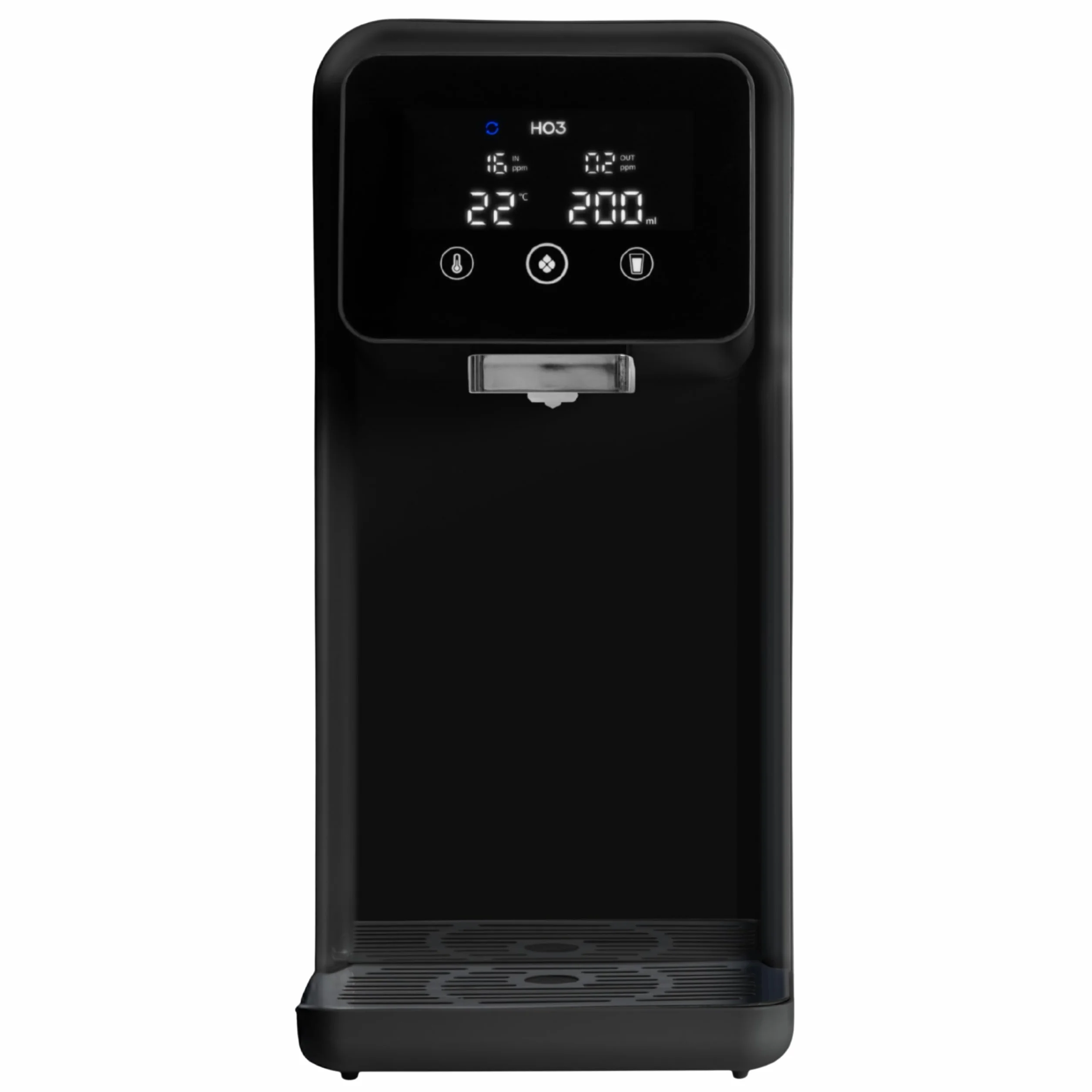 HO3® Home One Osmoza do wody pitnej z 4 poziomami temperatury (RT, 50, 85, 95°C), 5 poziomów emisji wody, z technologią filtrowania w czasie rzeczywistym TDS, MicroShield, filtr wody (czarny)