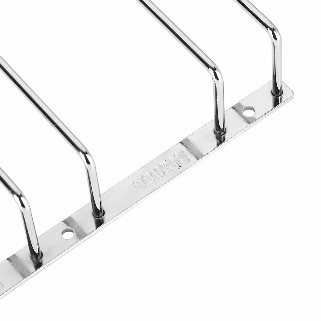 Chrome Wine Glass Rack Under Cabinet Hanging Stemware Holder 27cm 3 Rows