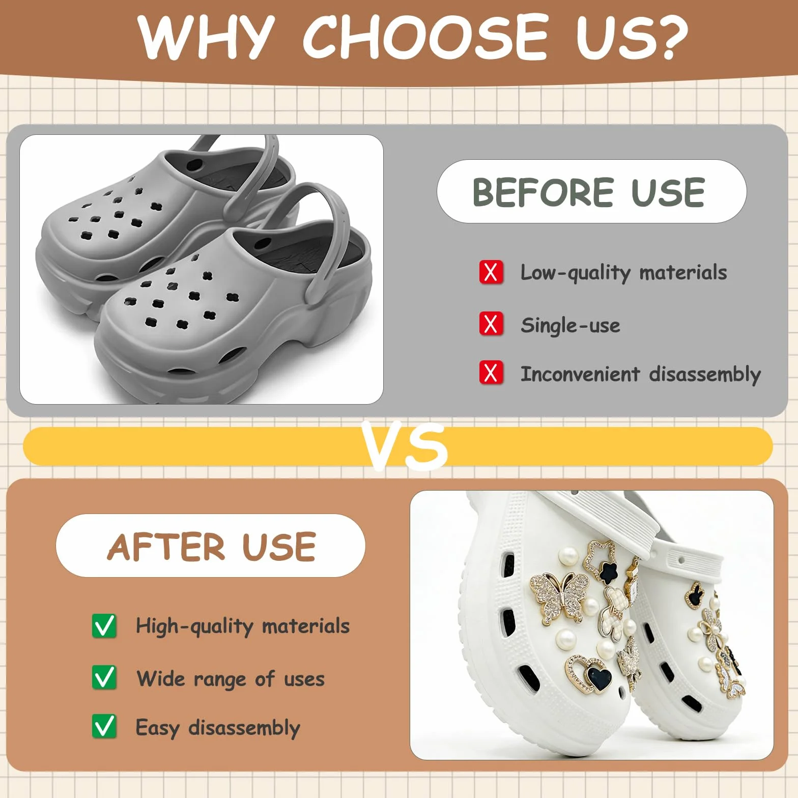 Croc Charms, zawieszki Croc dla dorosłych i klipsy do butów, 22-częściowy zestaw akcesoriów Crocs z zawieszką, niedźwiedziem i kwiatem, dekoracja DIY do spersonalizowanych butów i toreb