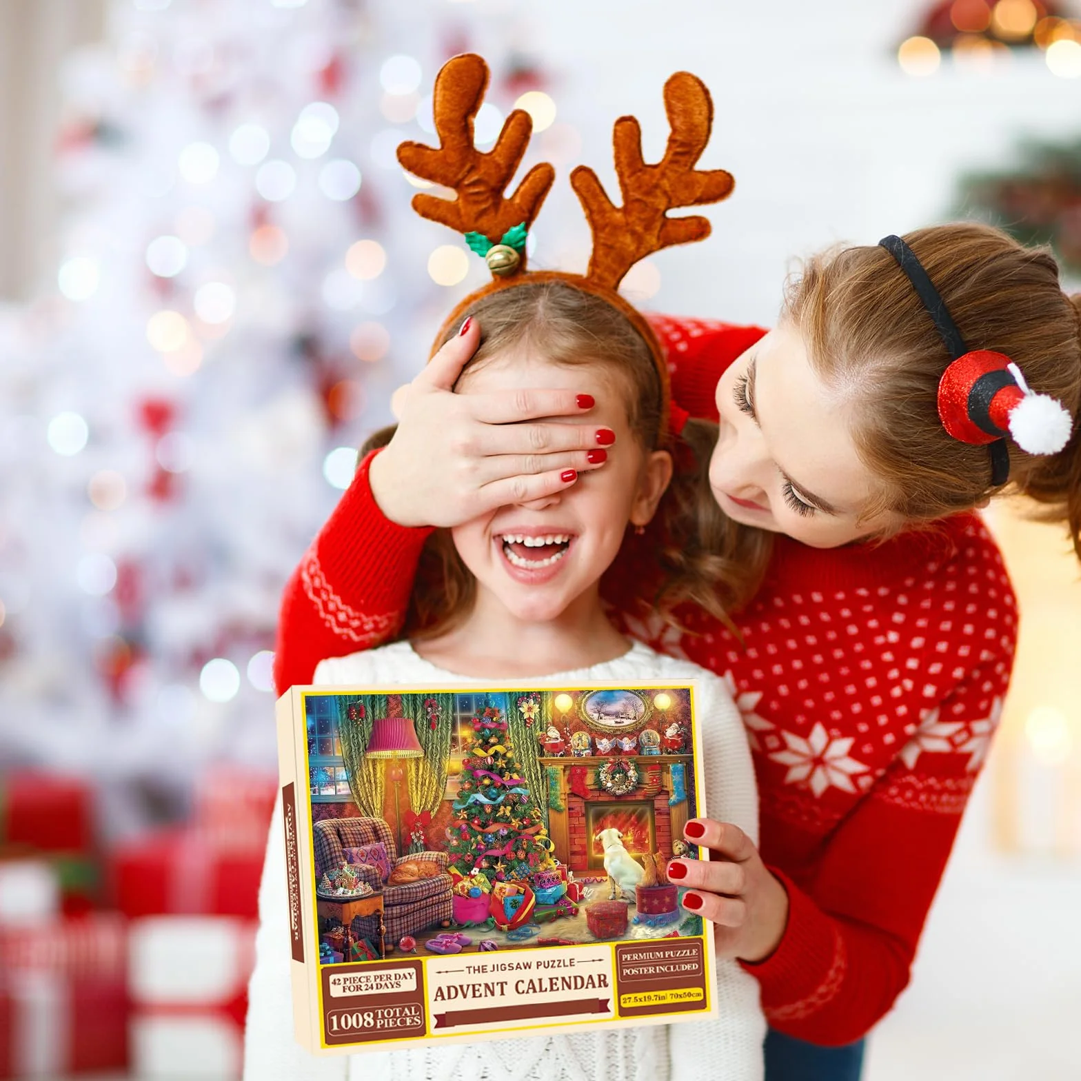 Kalendarz Adwentowy Puzzle Boże Narodzenie 24 Dni Odliczanie dla Dzieci Dorosłych Rodziny