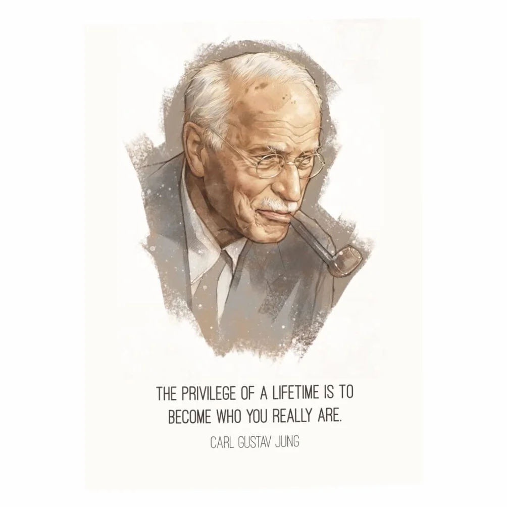 Plakat plakat Przywilejowanie życia Carl Jung Cytat Inspiruj Psychologię Emocje