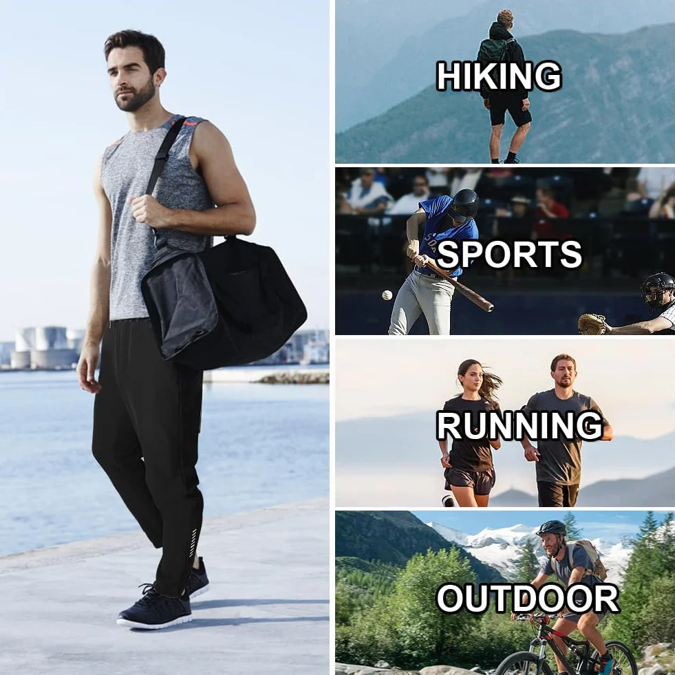 AUYAO Spodnie dresowe męskie Lightweigt spodnie do joggingu, długie męskie spodnie dresowe spodnie sportowe siłownia bieganie, przytulne, oddychające męskie joggery, suche dopasowanie, do biegania,