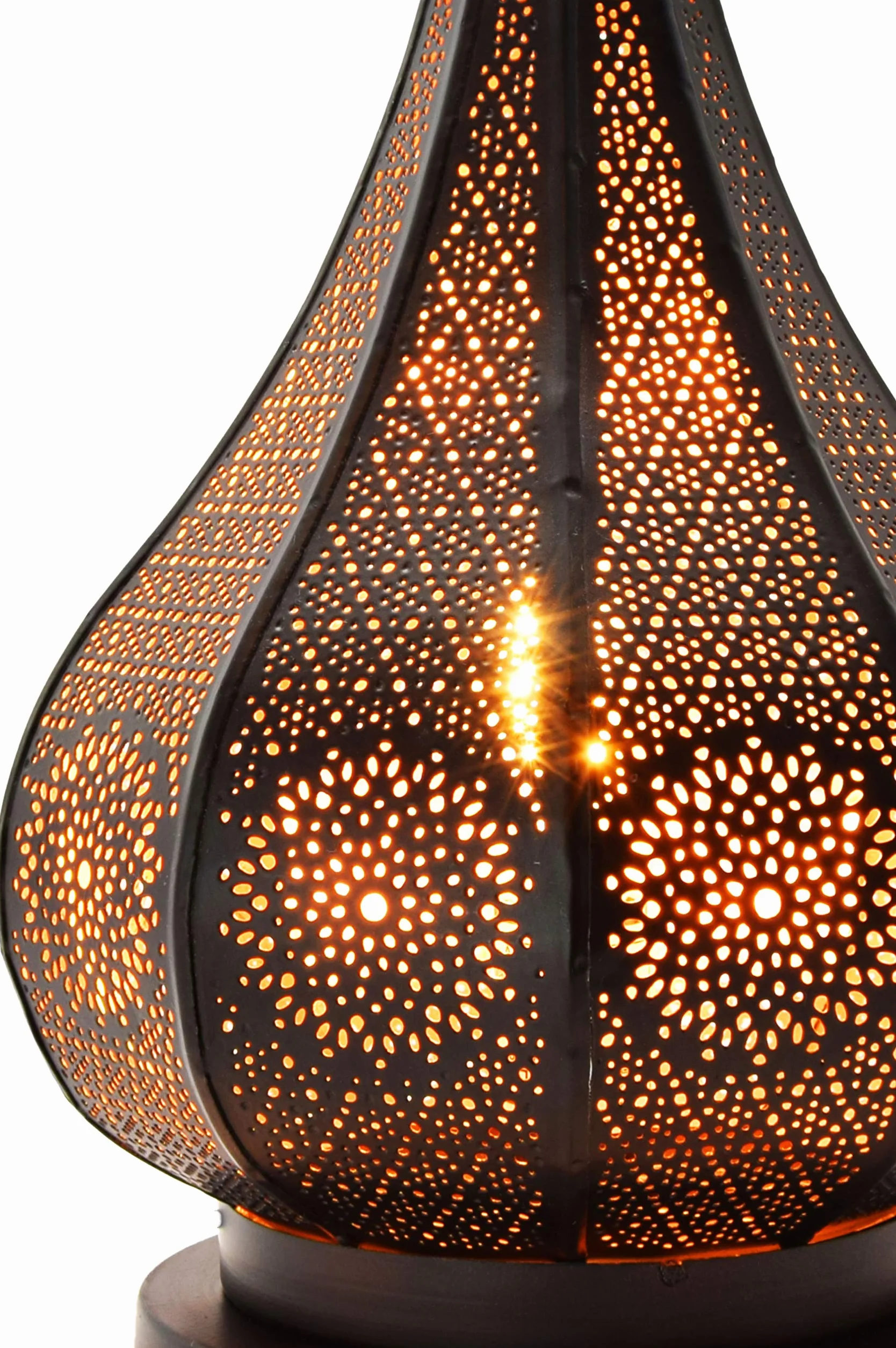 Marokańska latarnia orientalna z metalu 36 cm czarna ogrodowa wisząca