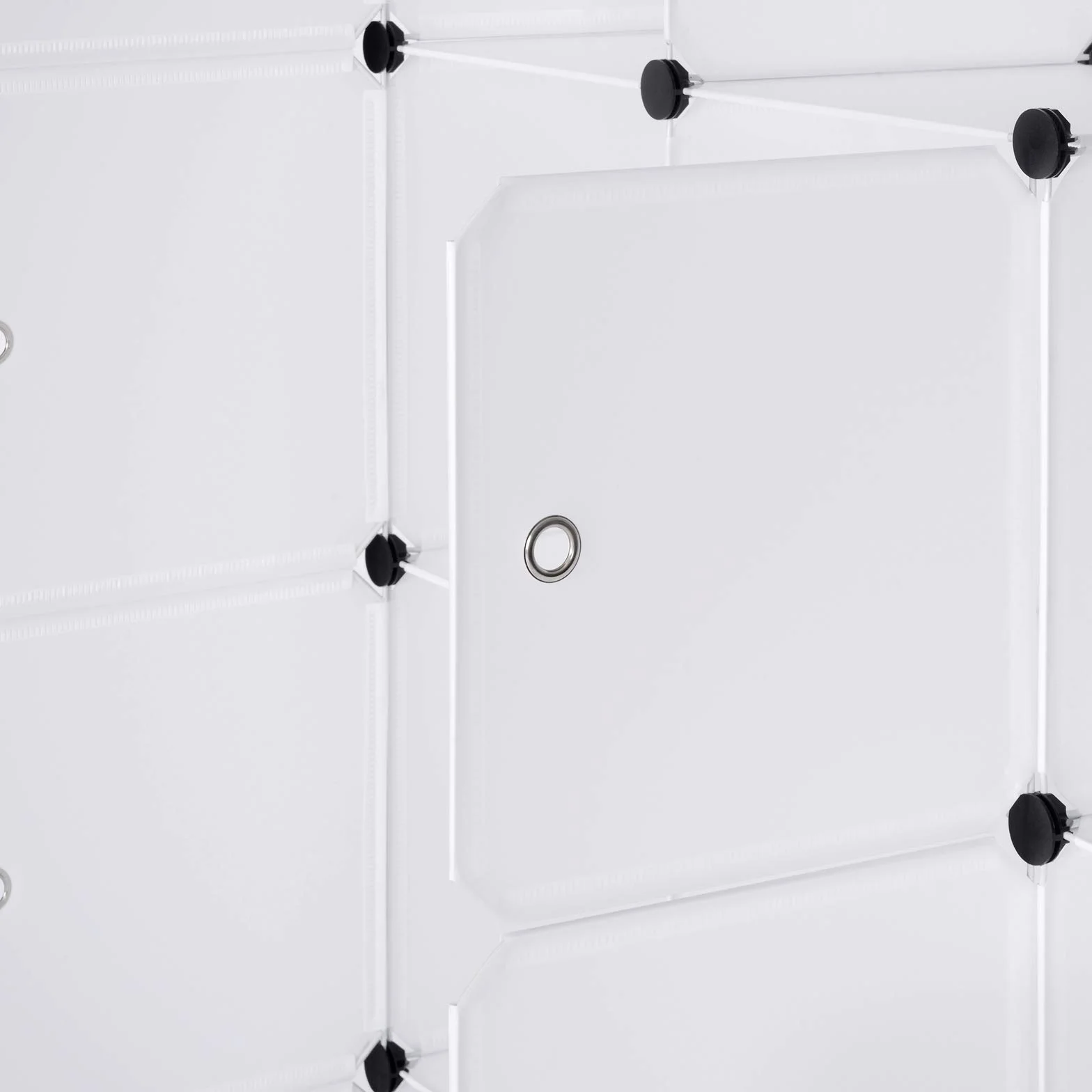 WOLTU szafa SR0055ws DIY system półek wtykowa regał z drzwiami 9 przegródek plastik 111x37x111cm biały