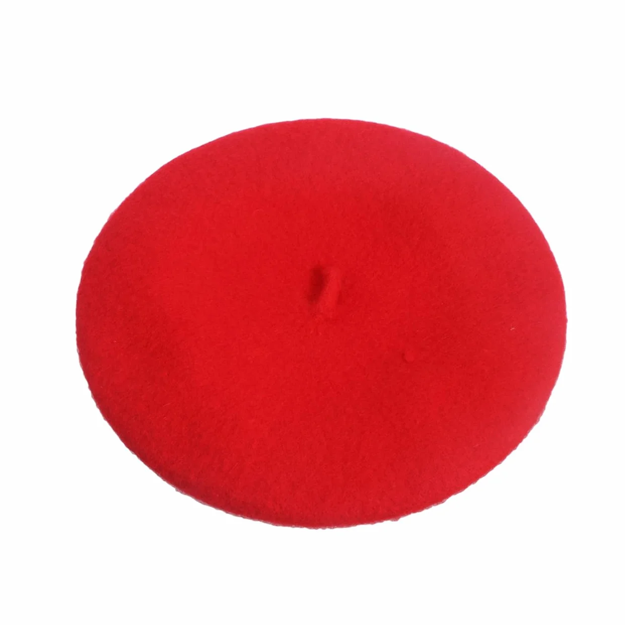 Przytulny Dziecięcy Beret Dziewczęcy Jednolity Czerwony Ciepły Wełniany Beanie Na Sezon