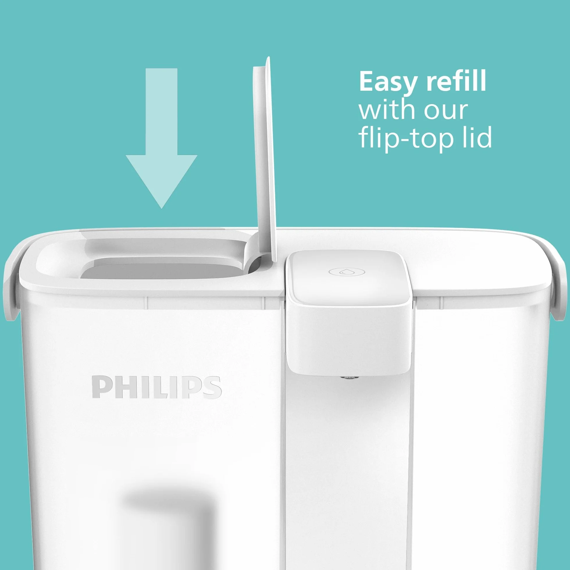 Philips Water Natychmiastowy filtr wody z 3 filtrami zamiennymi Softening+, redukcja wapna do kolejnych 50%, szybki przepływ 1 l/min, akumulator USB-C, pojemność 3 l