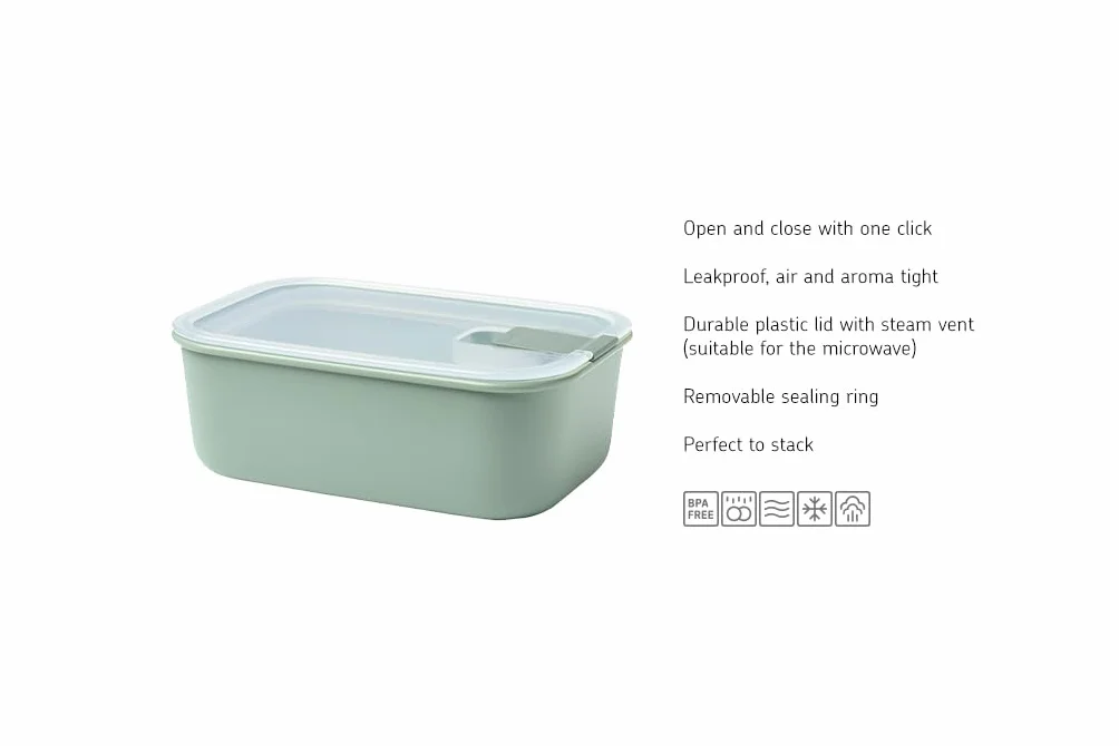 Mepal Easyclip Pojemniki na Żywność z Pokrywkami, Zapięcie na Klips, do Kuchenki Mikrofalowej, Piekarnika, Parowaru, Lodówki i Zamrażarki, Hermetyczne, 450 Ml, Czarny (Nordic Black)