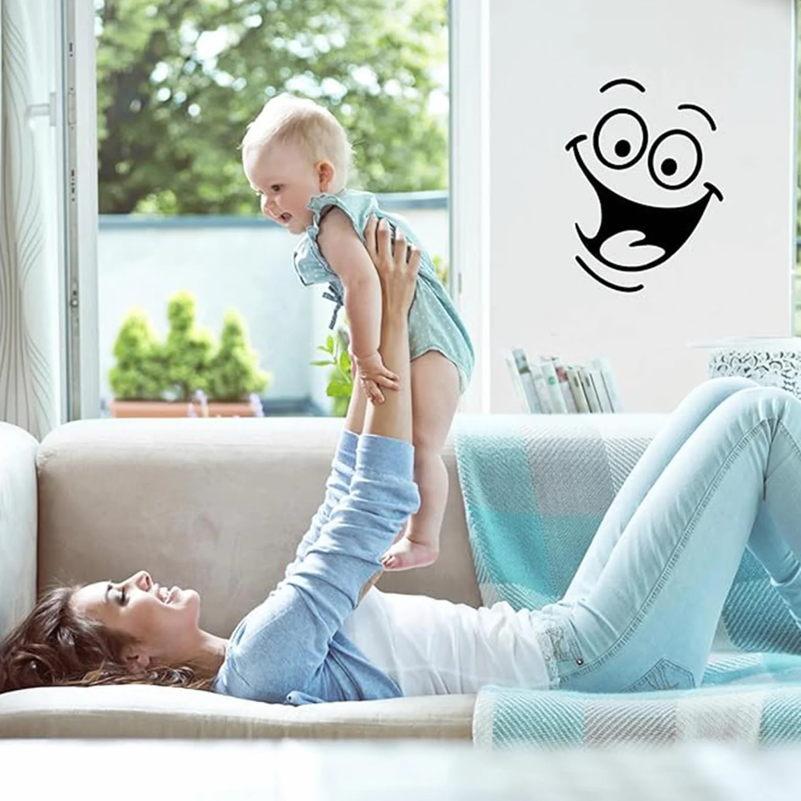Wodoodporne naklejki PCW na deskę sedesową uśmiechnięta twarz zdejmowane naklejki toaletowe