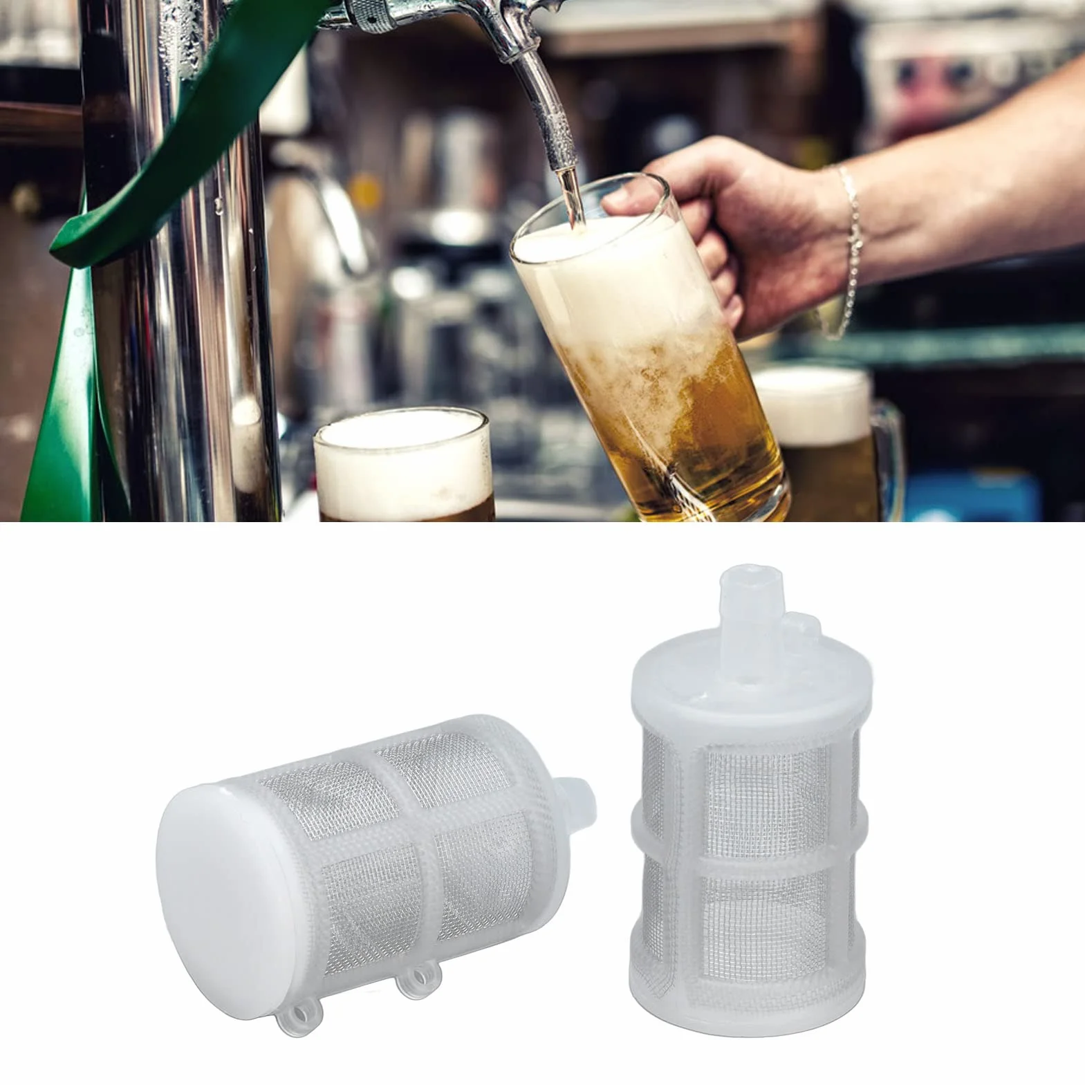 Homebrew Filtr z pływającą rurką zanurzeniową do Piwa, 2 szt. Wymiana Siatki Filtra Węża ze Stali Nierdzewnej, Pasuje do Fermzilla