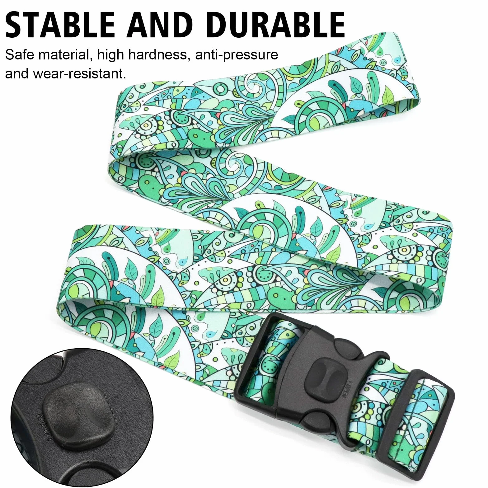 MOTONG 2PCS Paski do waliz, Pasy do waliz podróżnych, Personalizowane, Regulowane, 200 cm, Łatwe identyfikowanie pasków do bagażu, Do podróży służbowych, Akcesoria podróżne (Zielony)