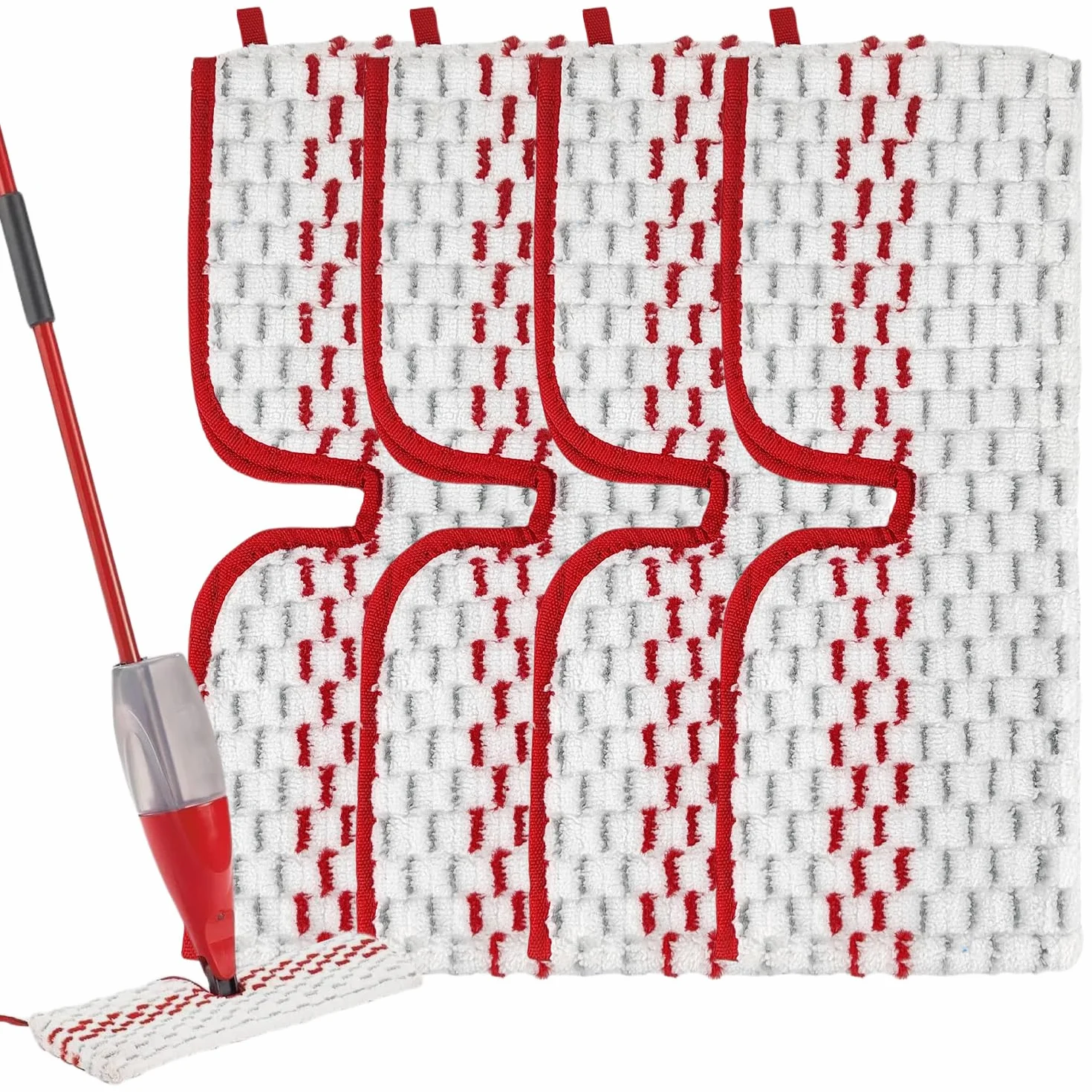 Microfiber Replacement Mop Head 154 x 392 mm Double-Sided Compatible With O-Cedar ProMist MAX Spray 4 Pack