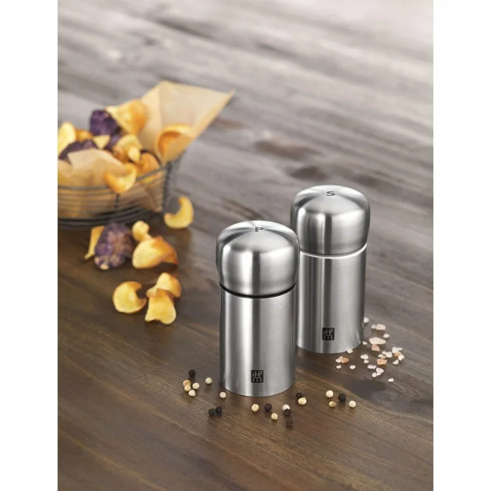 Zwilling Salz- und Pfeffermühle 2-teilig Set Edelstahl silber 10.7 cm