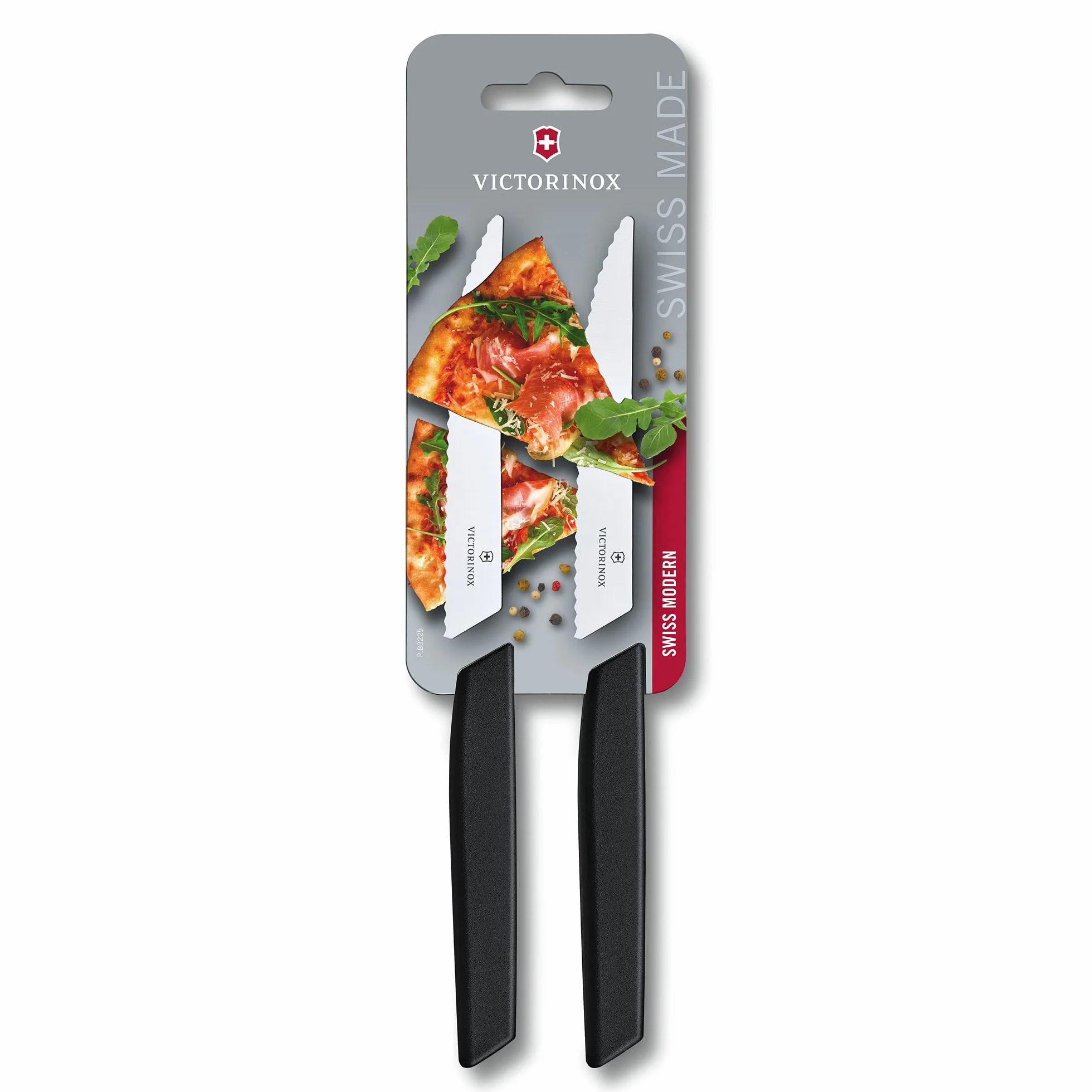 Victorinox Swiss Modern Steakmesser-Set 6.9003.12WB extra scharfe Klinge Wellenschliff schwarz spülmaschinengeeignet