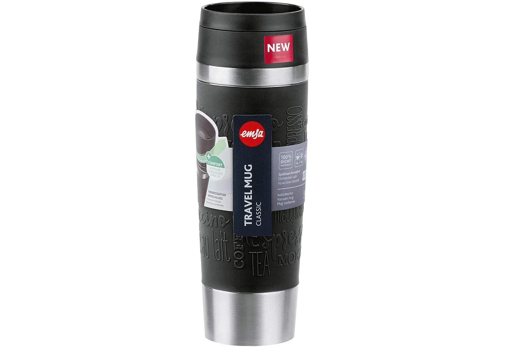Emsa Classic Kubek Termiczny, Czarny, 0,5 l