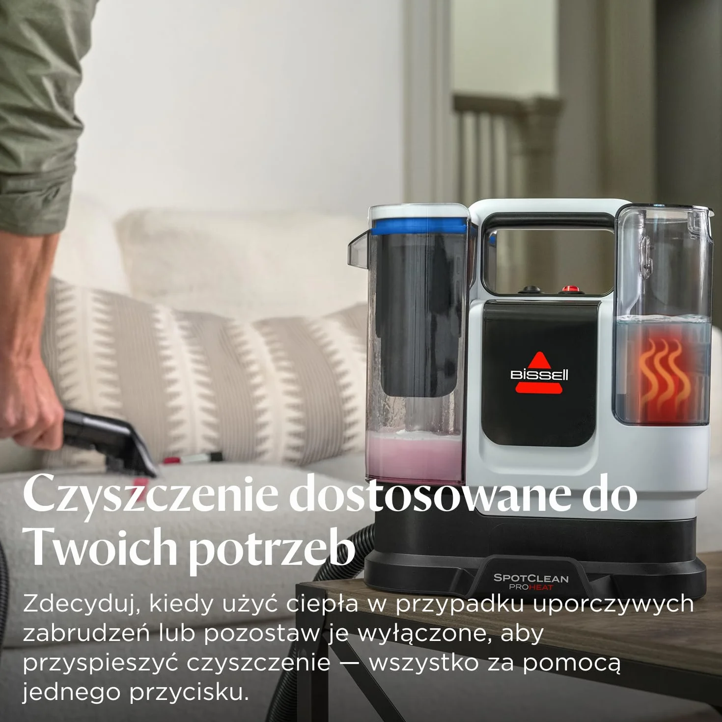 BISSELL SpotClean ProHeat Advanced 3924N, Odkurzacz piorący do tapicerki, 1125W, Przewodowy