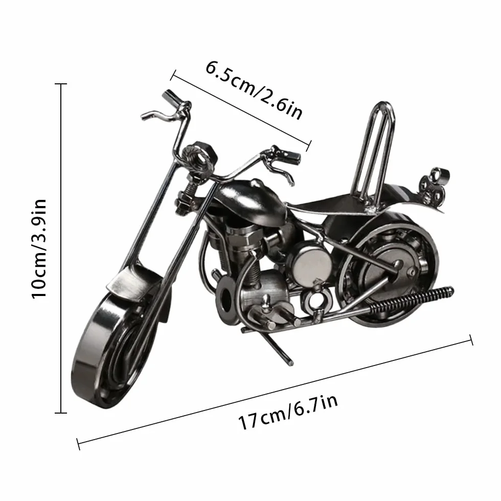 Dekoracyjny Motocykl Vintage Żelazna Rzeźba Metalowa Dekoracja Model Kolekcjonerski Prezent
