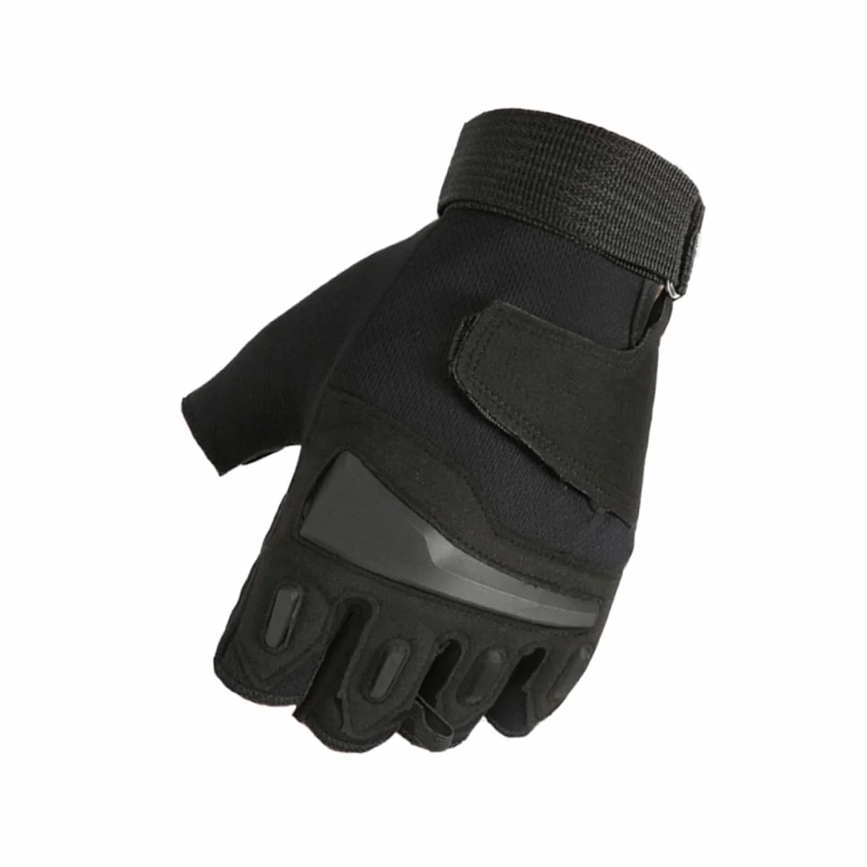 Rękawiczki Rowerowe MTB Half Finger Oddychające Czarne Odporne Wstrząsy