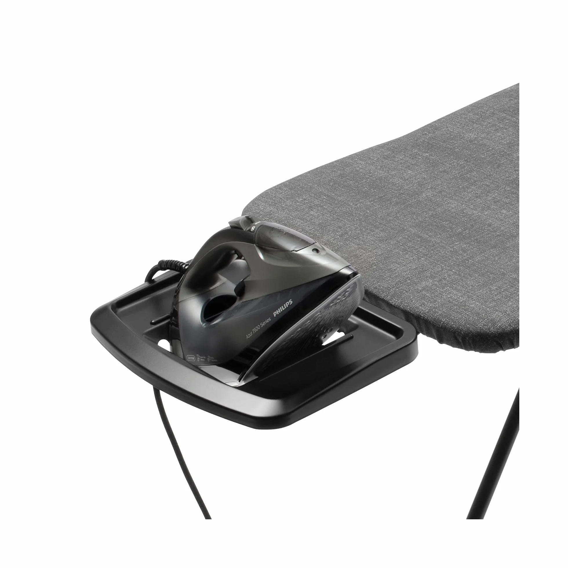 Brabantia Deska do prasowania rozmiar C (124,5 x 45,7 cm), 7 opcji wysokości, solidna półka na żelazko parowe (dmuchawki), antypoślizgowe nóżki, składane zabezpieczenia przed dziećmi
