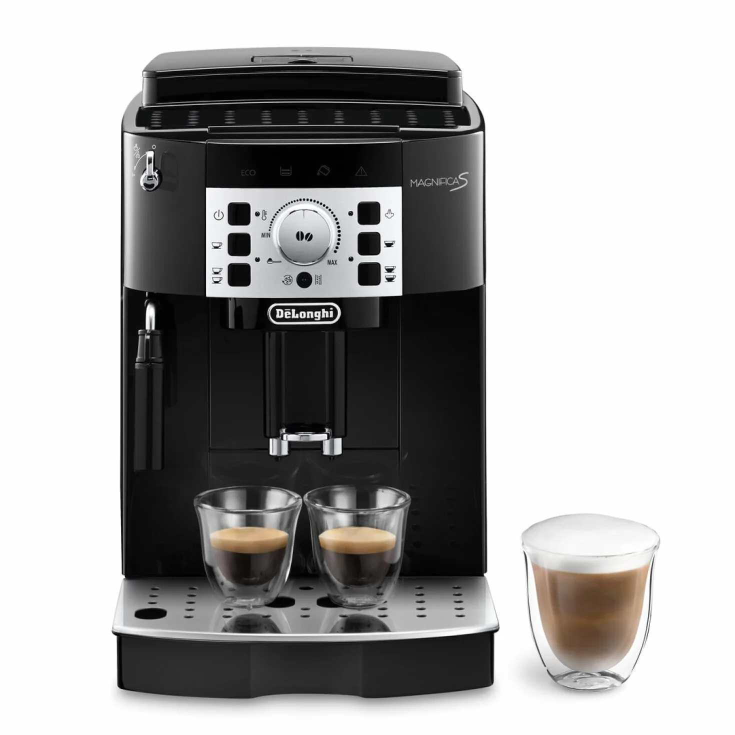 De'Longhi Magnifica S, Automatyczny Ekspres do Kawy Ziarnistej, do Zaparzania Espresso i Cappuccino, ECAM22.110.B, Czarny