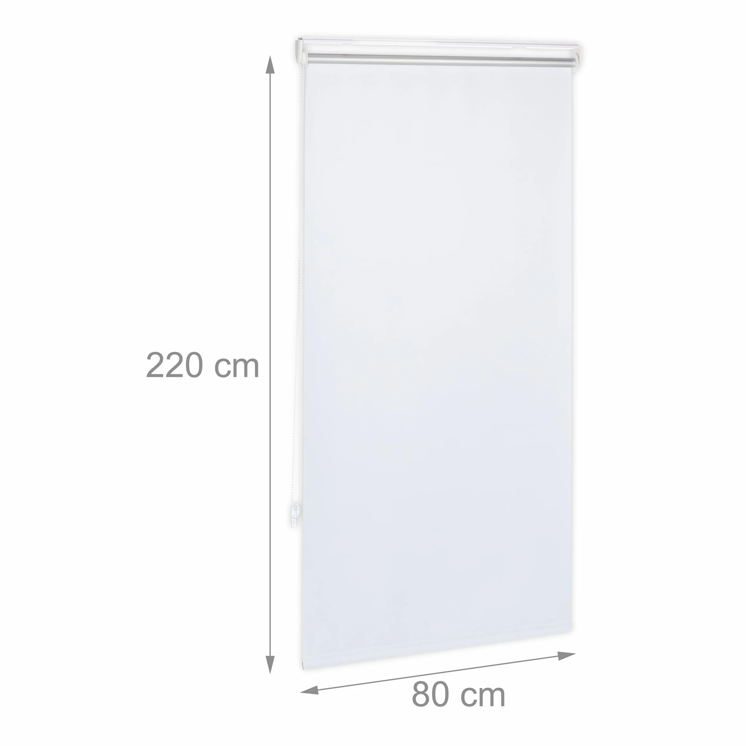 Relaxdays Roleta termiczna Klemmfix 80 x 220 cm, biała
