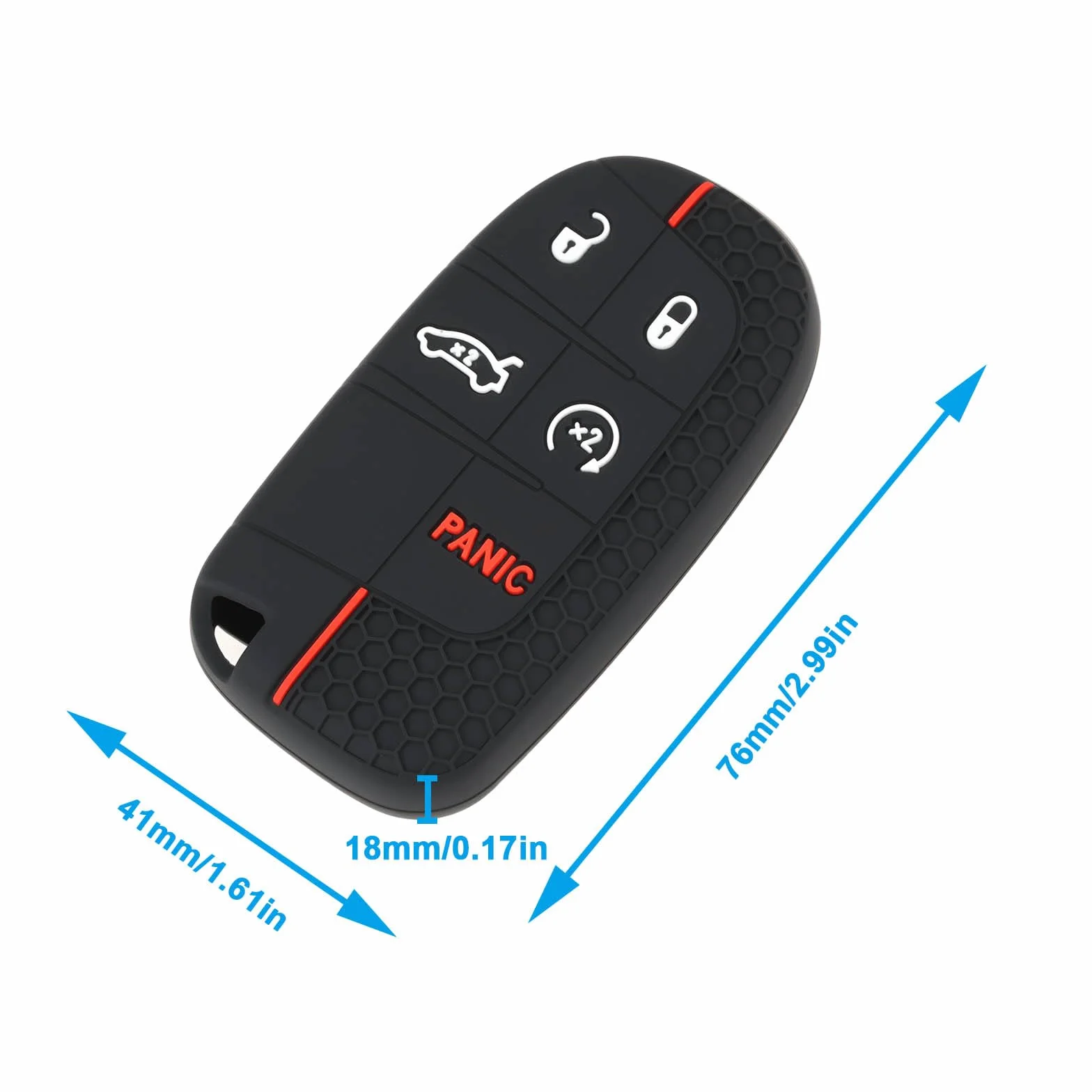 2-pakowe etui na klucze z silikonu 4+1 guziki Kompatybilne z Jeep Grand Cherokee WK2, Cherokee Renegade, Compass
