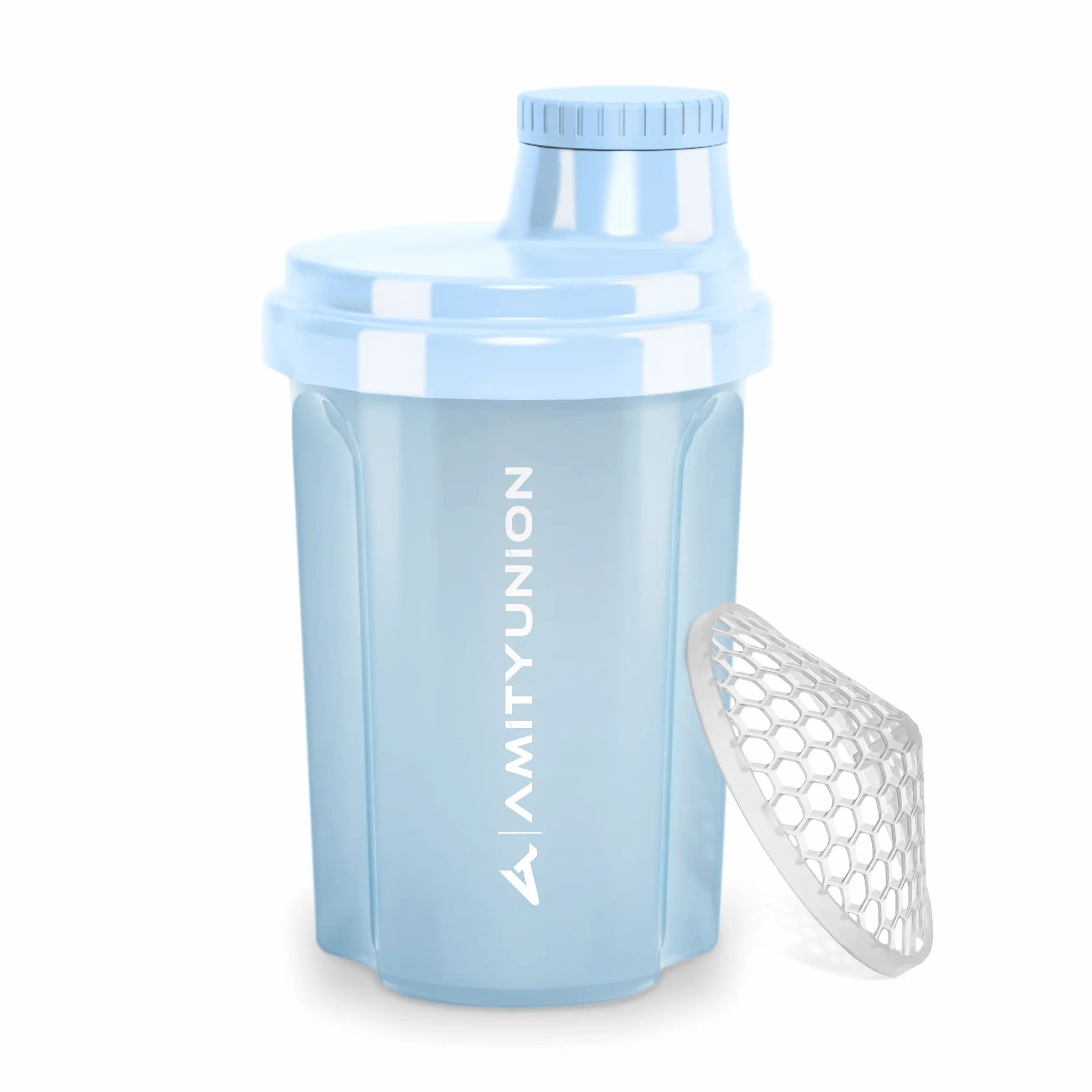 Heaven Protein Shaker 300 ml, zabezpieczony przed wyciekiem, nie zawiera BPA, z wklikiwanym sitkiem i skalą do kremowych szejków serwatkowych, kubek na siłownię, do izolatów i koncentratów sportowych