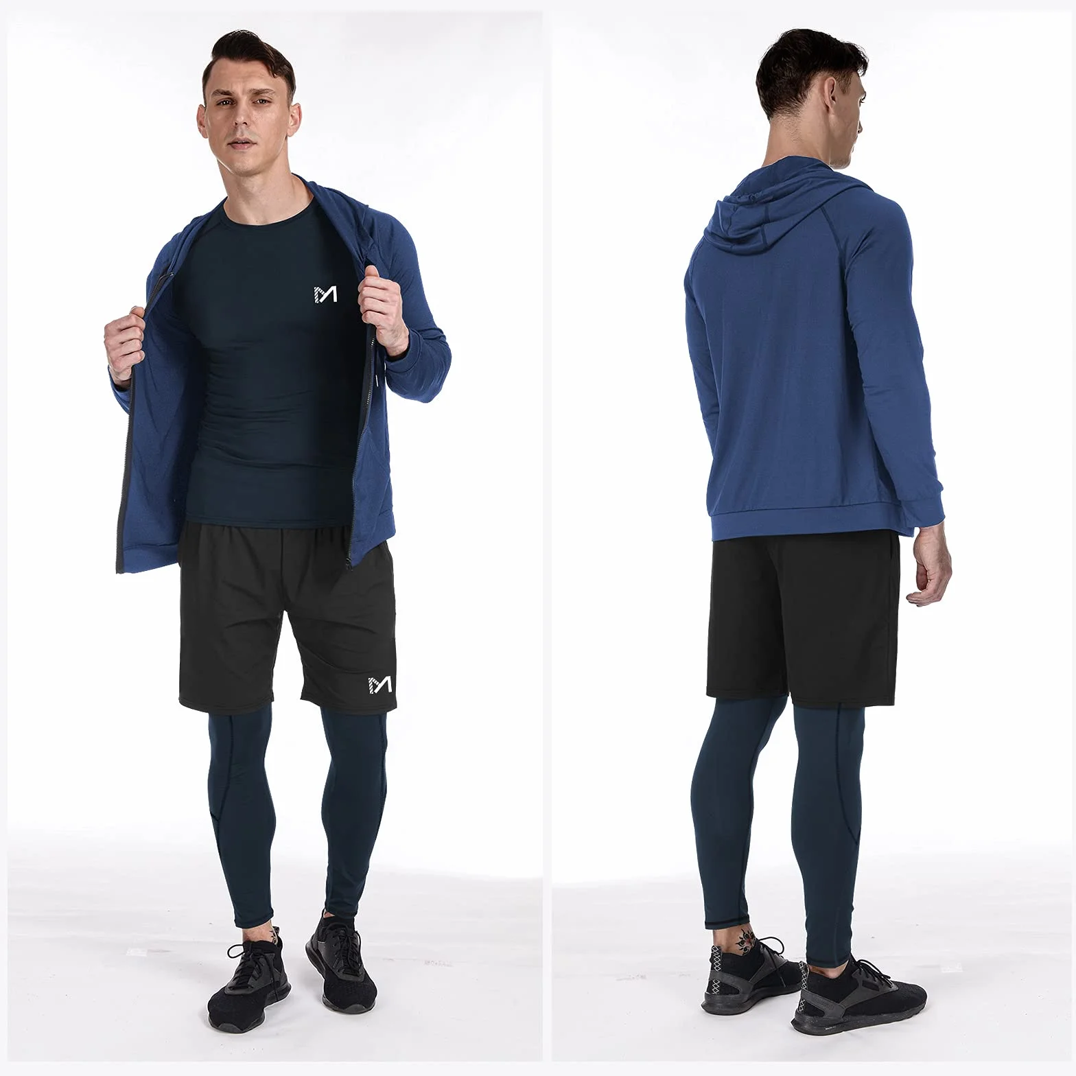MEETYOO Kompressionsshirt Herren Set Kompressionsshirt Herren Zestaw męski