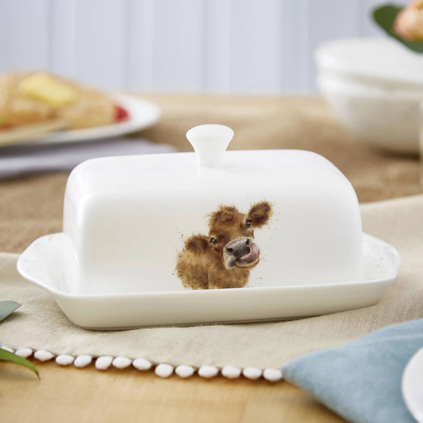 Royal Worcester Wrendale Butter Dish Cow