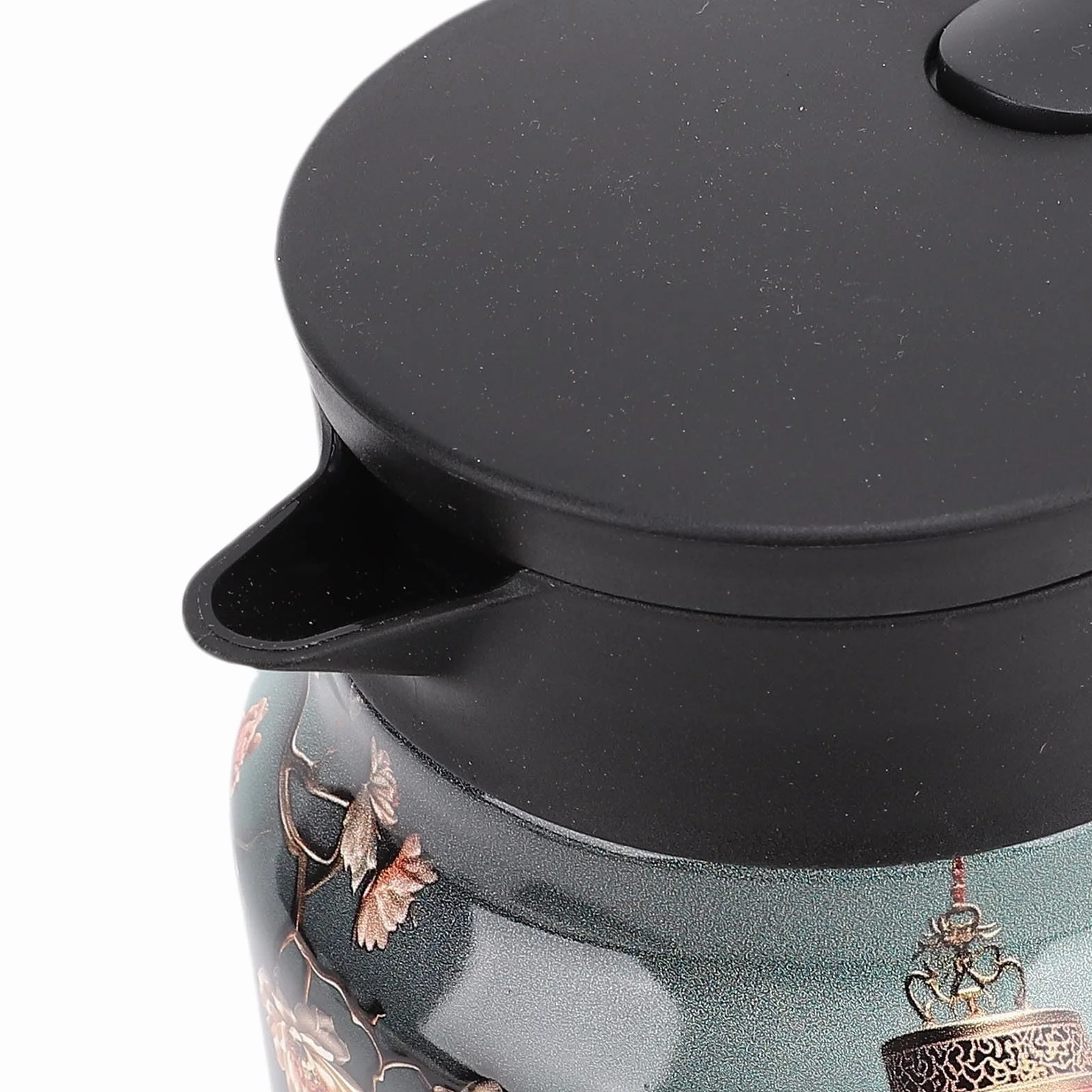 Ausla Wintageowy Wzór Kwiatowy Czajnik ze Stali Nierdzewnej, Termos o Pojemności 1000 Ml z szczelną pokrywką i Drobno Sitowym Filtrem do Domu, Kuchni, Biura, podróży.