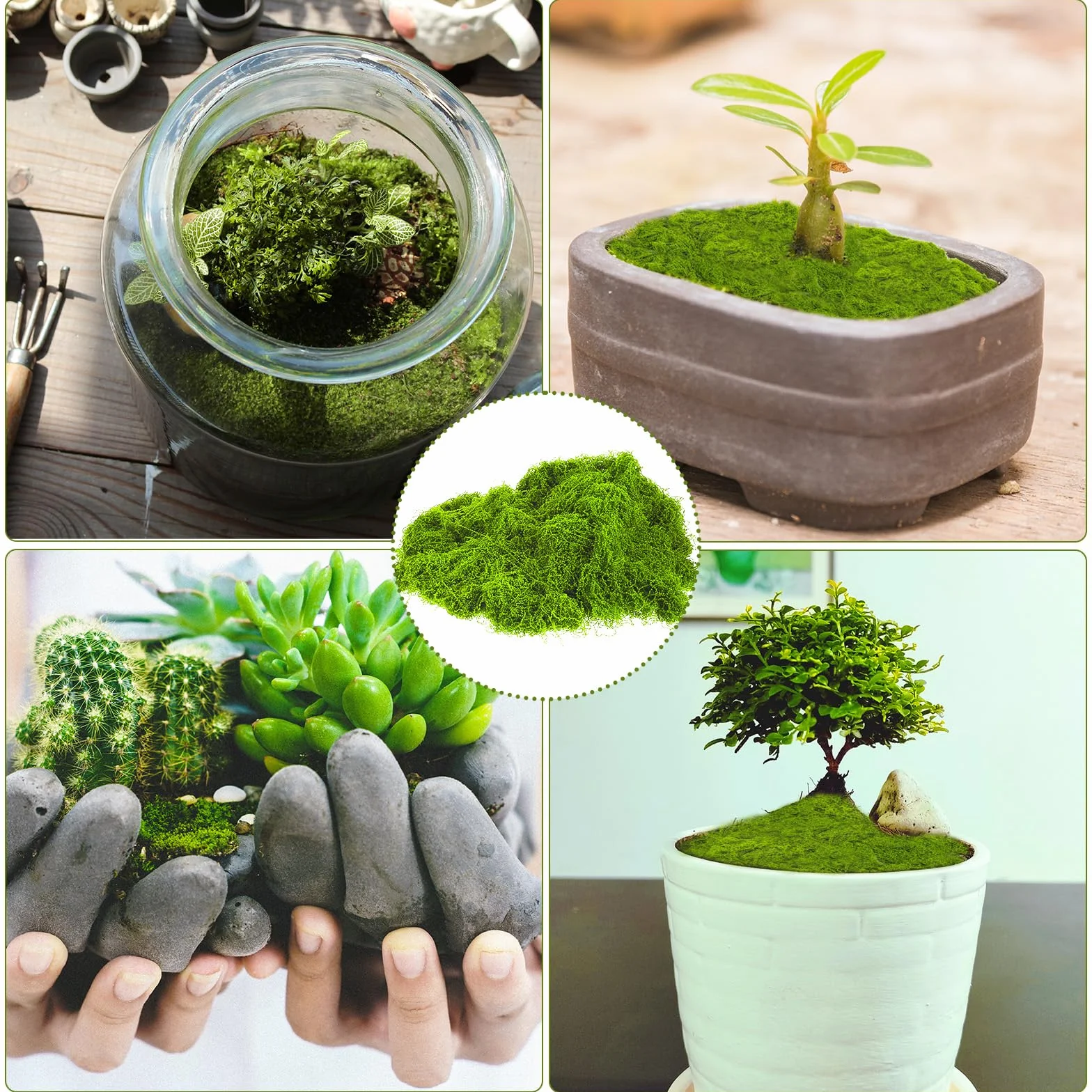 Sztuczny zielony mech 100 g do rzemiosła DIY dekoracji