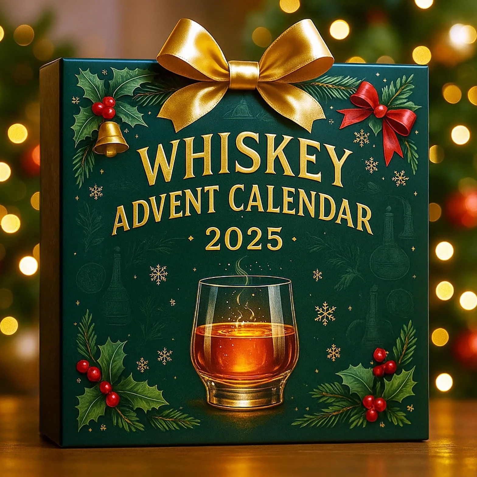 Kalendarz adwentowy Whisky 2025-24 Ozdoby choinkowe Dekoracja stołu Prezent dla miłośników whisky