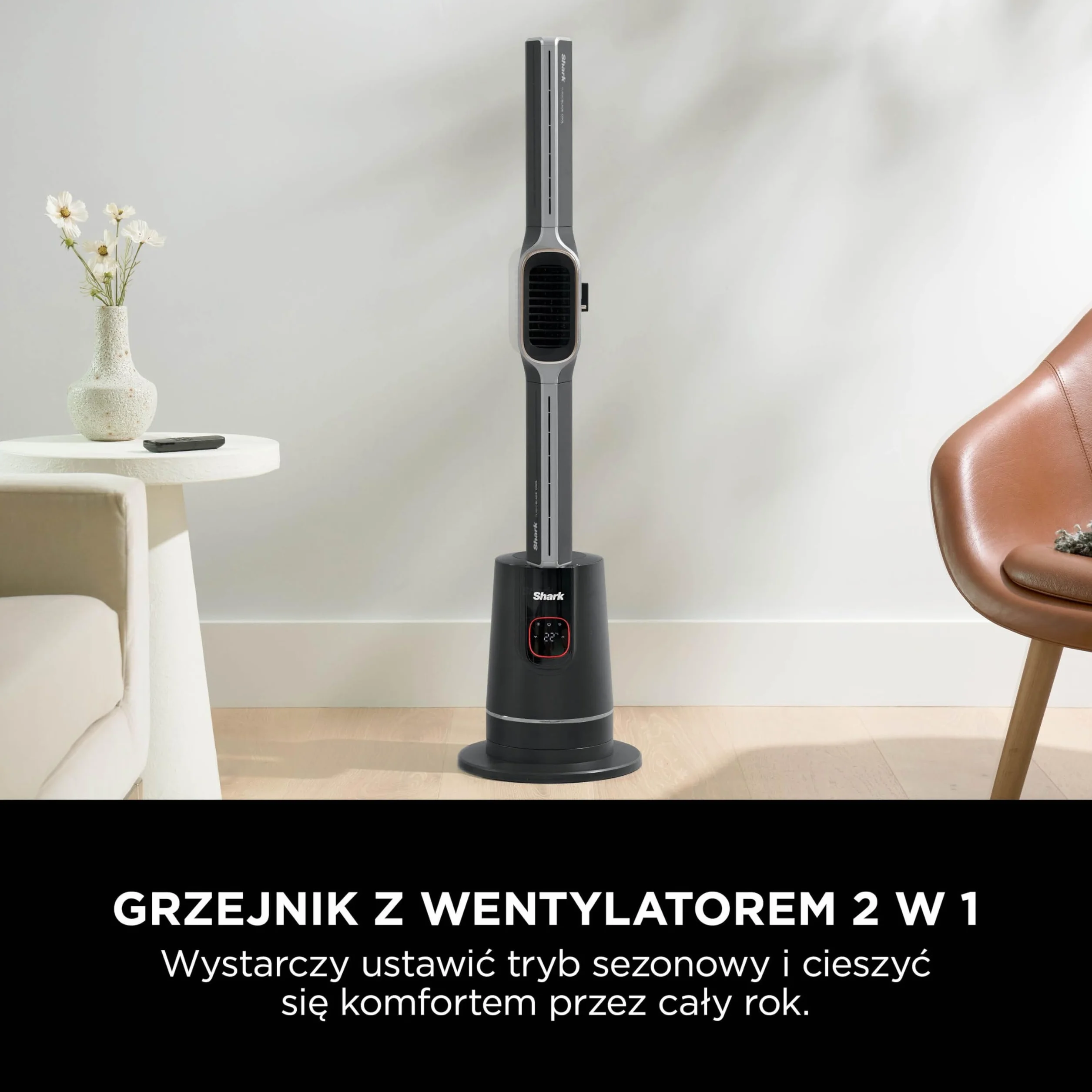 Shark TurboBlade Cool termowentylator podwójny wentylator nagrzewnica z pilotem czarny TH200EU