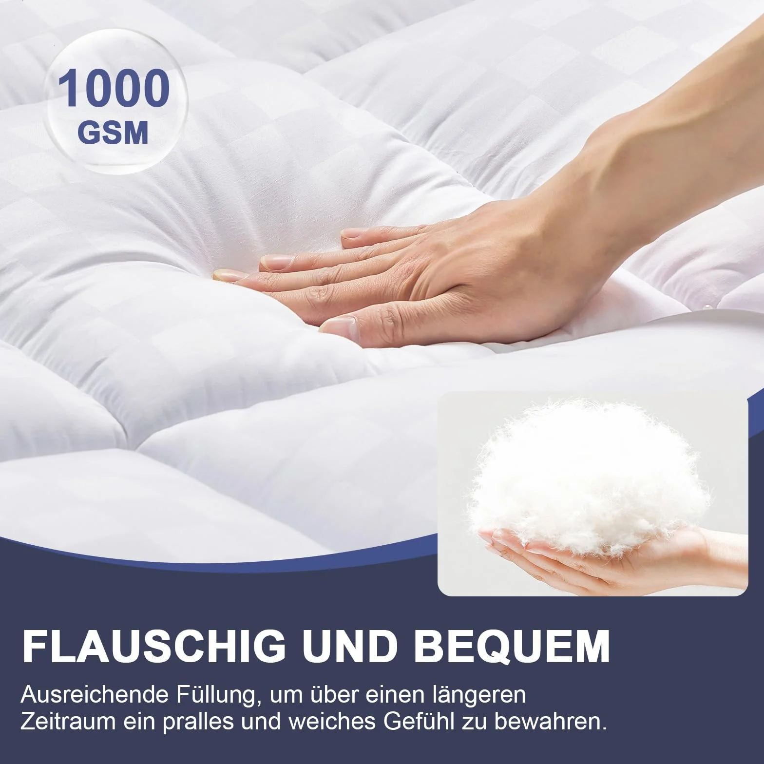Nakładka na materac 135x190 cm 1200 g/m² hipoalergiczna antypoślizgowa