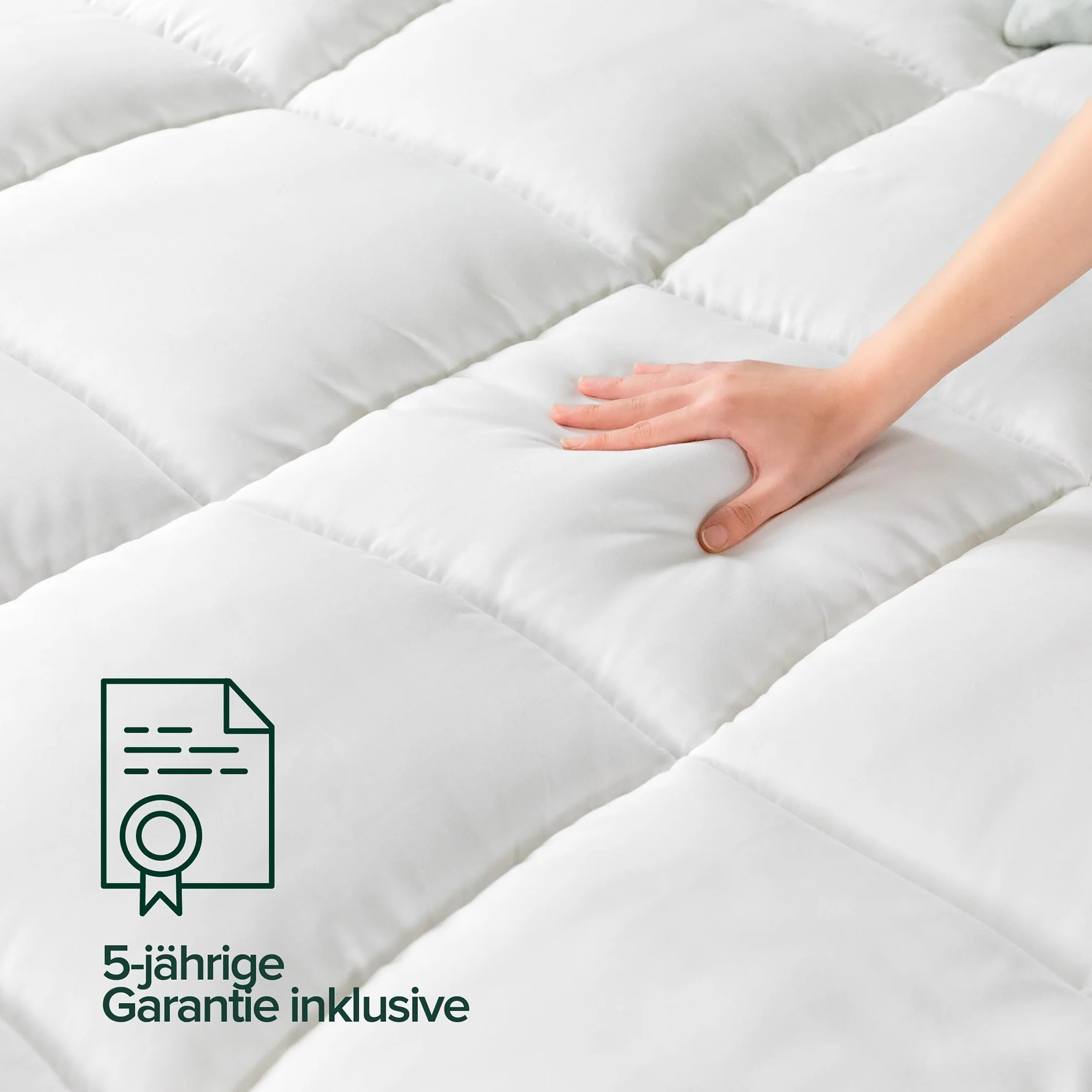 Zinus Mattress Topper, poliester, biały, 200 x 140 cm