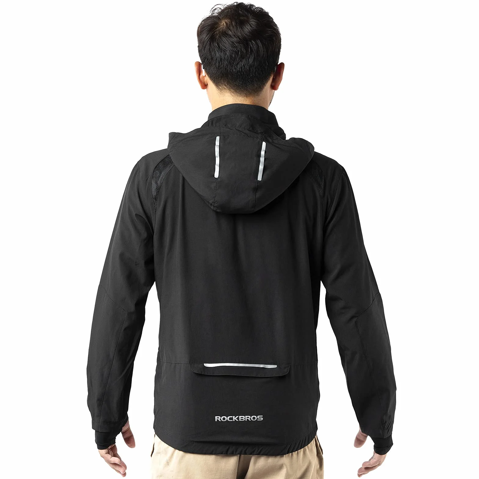 ROCKBROS Męska Kurtka Rowerowa, Elastyczna, Oddychająca, Kurtka do Biegania, Kurtka Miękkie Powłoki Softshell, Kurtka Letnia/Jesienna, M-4XL