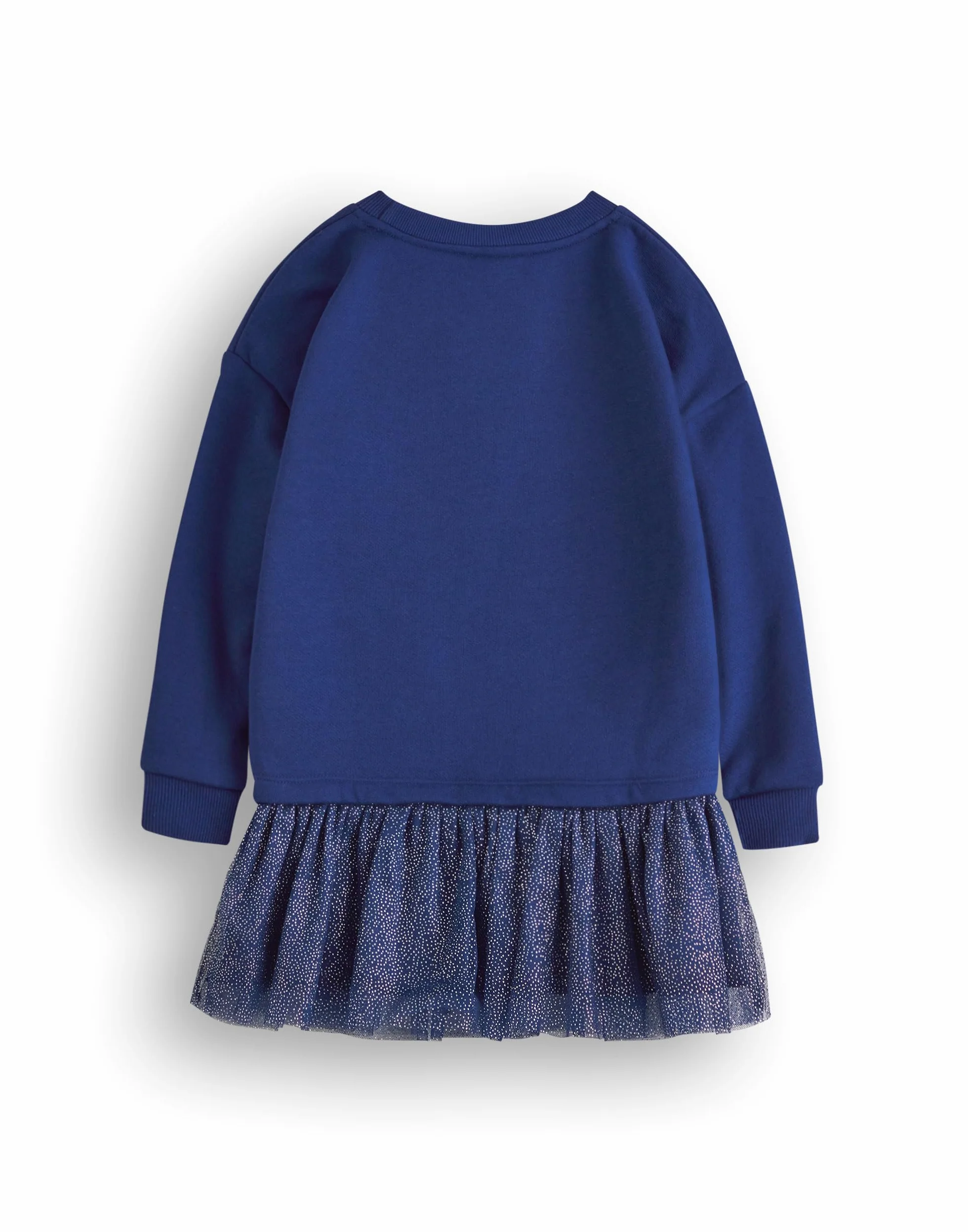 Disney Frozen Girls sukienka swetrowa | dziecięca bluza księżniczki Elsa z błyszczącą spódnicą tiulową w kolorze granatowym | błyszczący sweter graficzny w kompletnym filmie