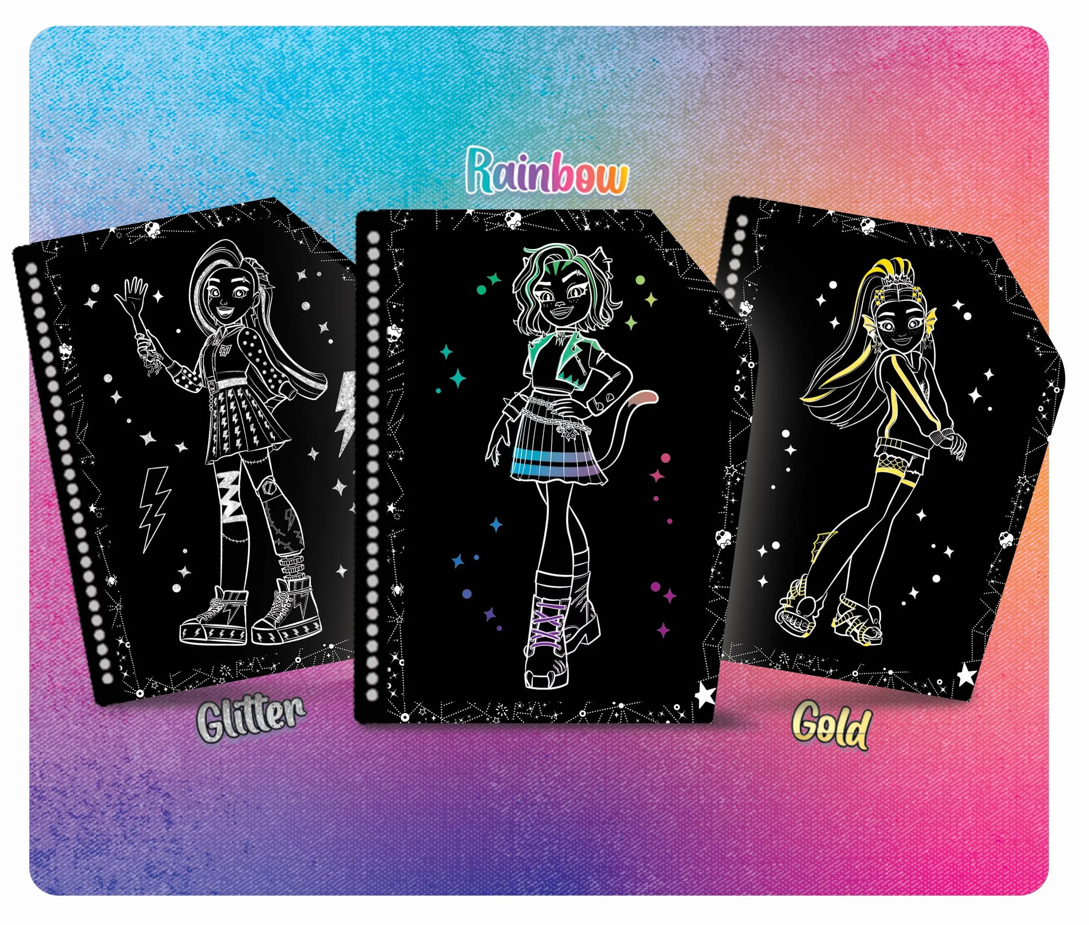 Monster High Scratch Reveal Sketch Book Ediz. a Colori a Spirale Con Penna