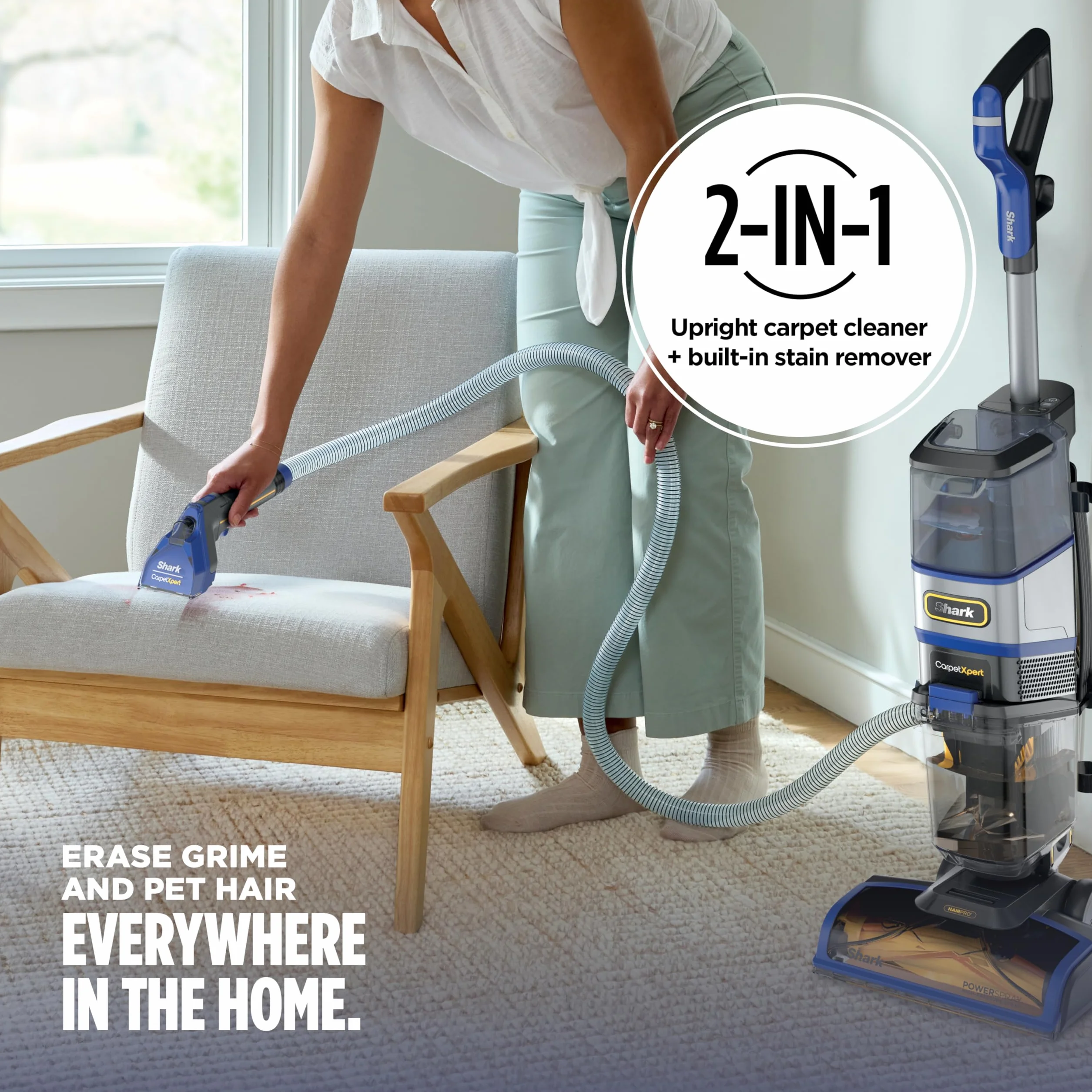 Shark CarpetXpert HairPro EX251BRN zestaw do czyszczenia dywanów i tapicerki, głębokie czyszczenie, usuwanie plam