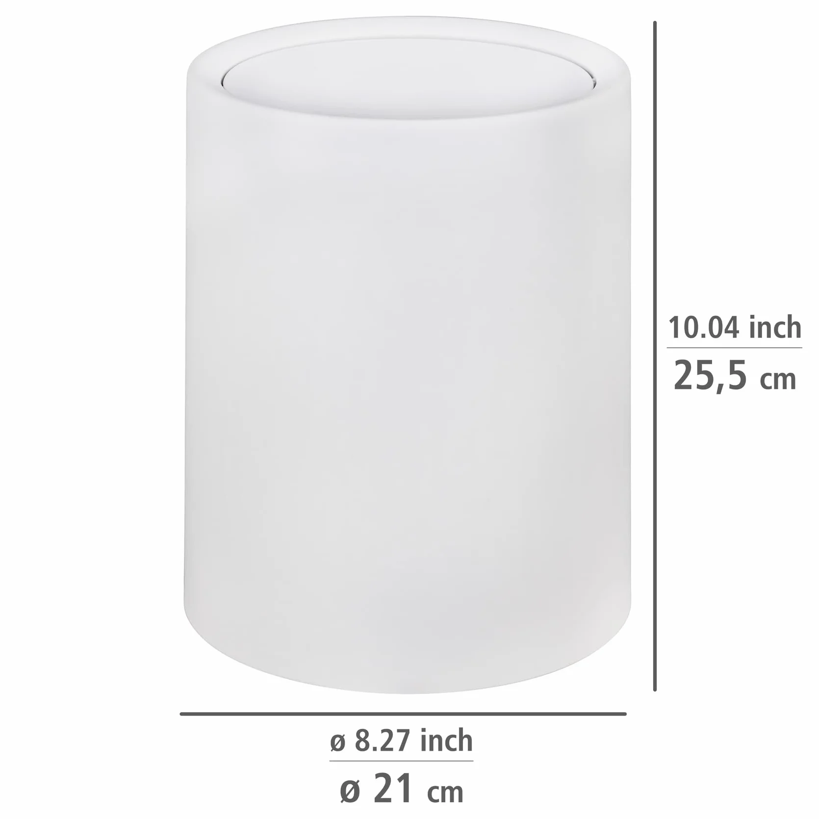 WENKO 25209100 Atri kosz na śmieci z uchylną pokrywą, 6 l, tworzywo sztuczne, 21 x 25,5 x 21 cm