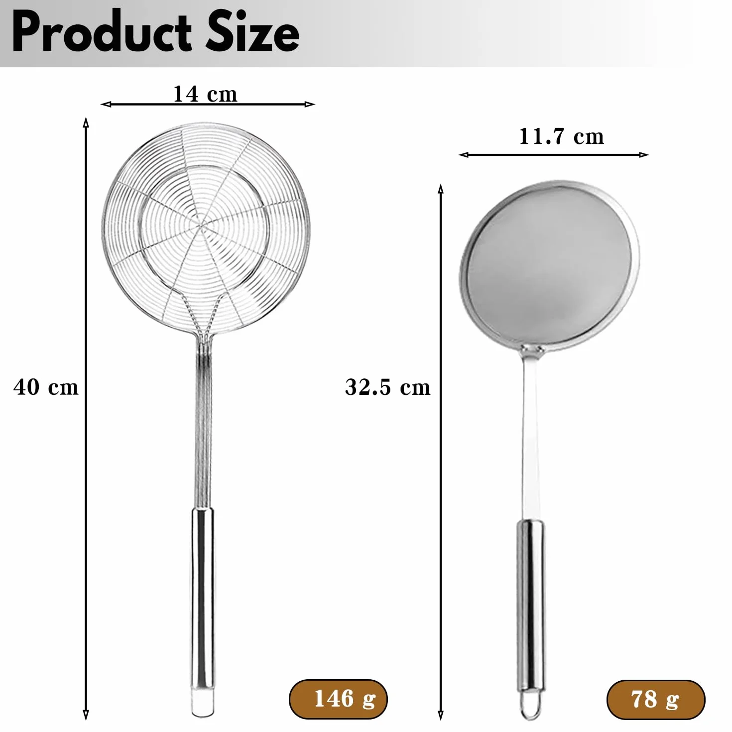 Łopatka piankowy, sitko do pająków, drobne sitko, łyżka, zestaw filtrów do gotowania, smażenia, duszenia i przygotowywania potraw w kuchni (14 cm, kielnia piankowy)