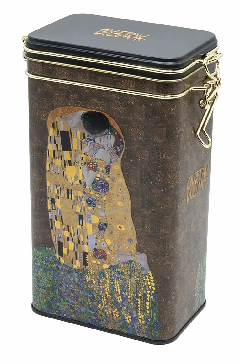 Fridolin Metalowa Puszka na Kawę z Zamknięciem Gustav Klimt Pocałunek